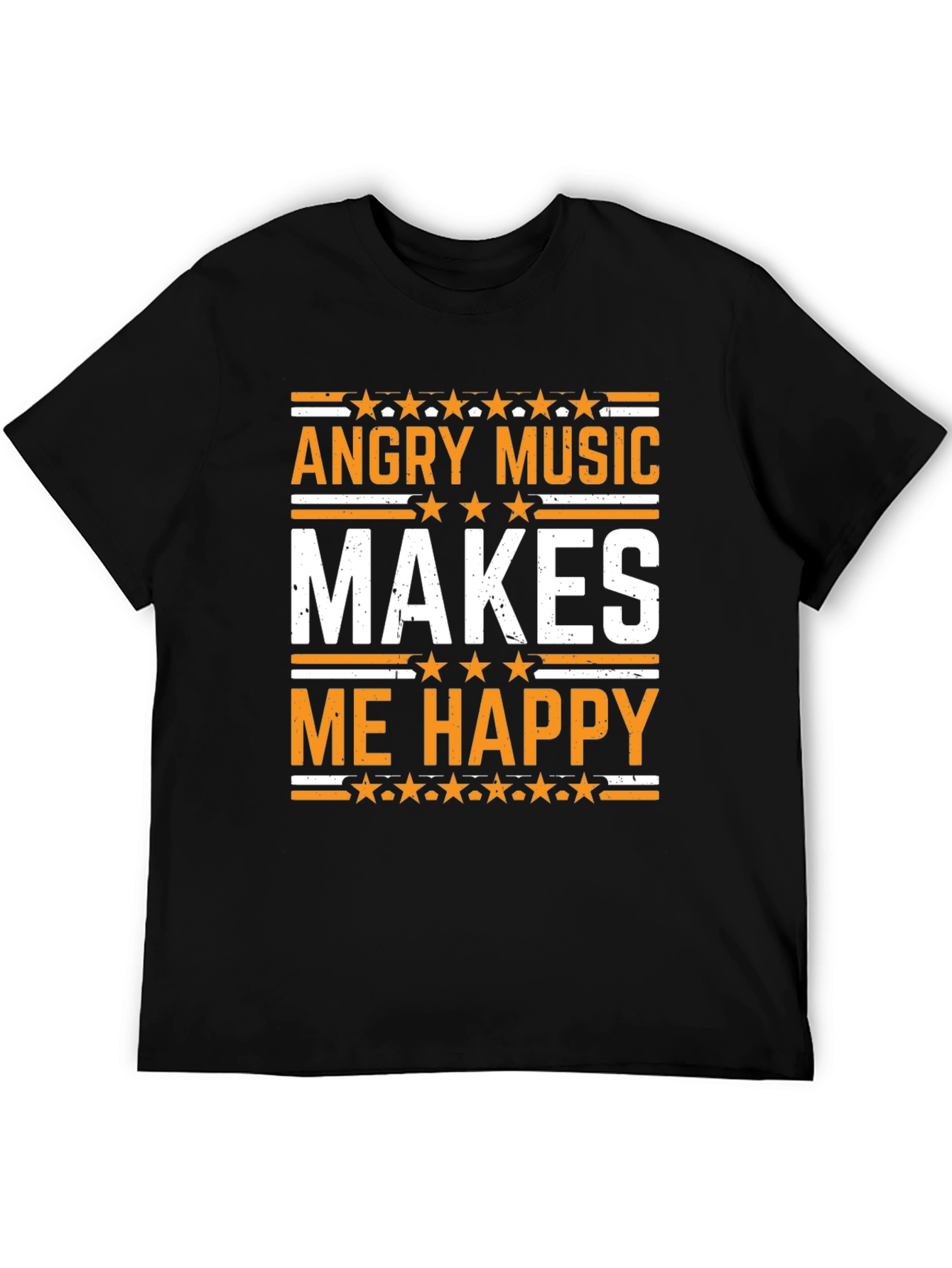 Angry Music Makes Me Happy Black T-Shirt