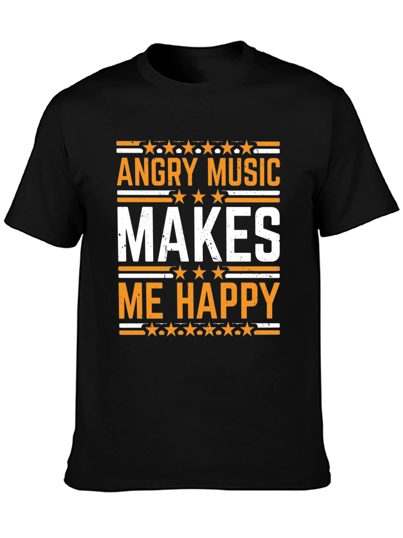 Angry Music Makes Me Happy Black T-Shirt