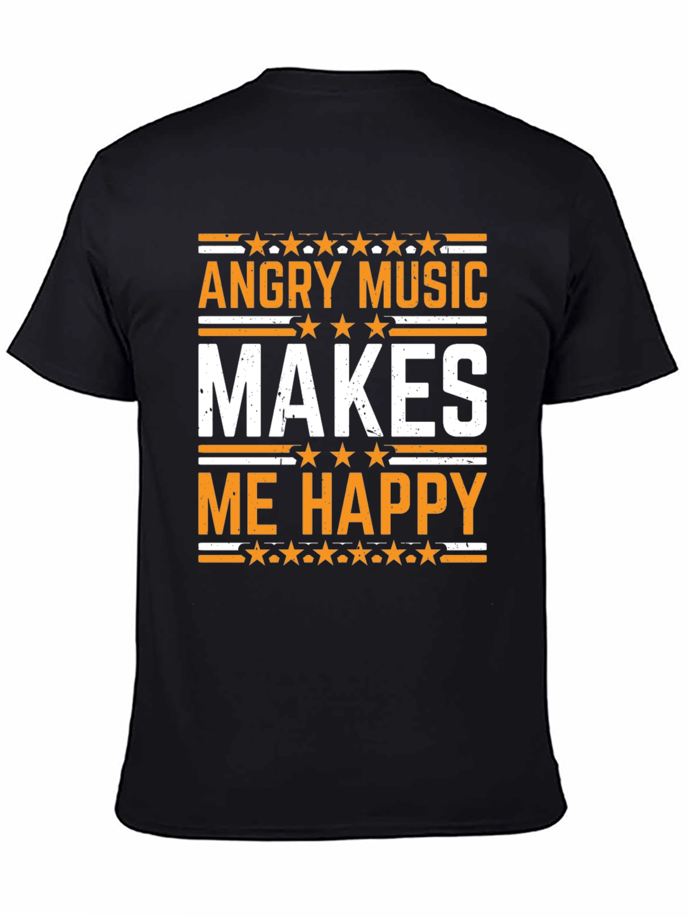 Angry Music Makes Me Happy Black T-Shirt