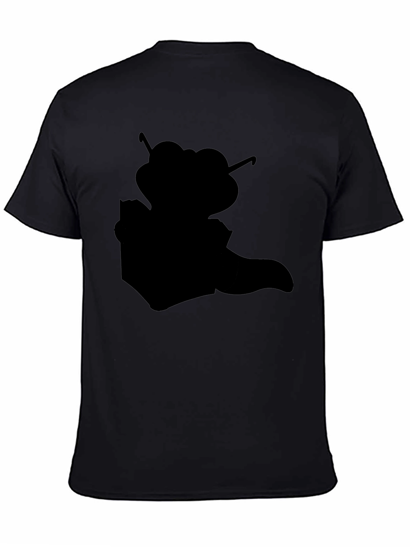 Black Graphic Tee - Retro Cartoon Silhouette