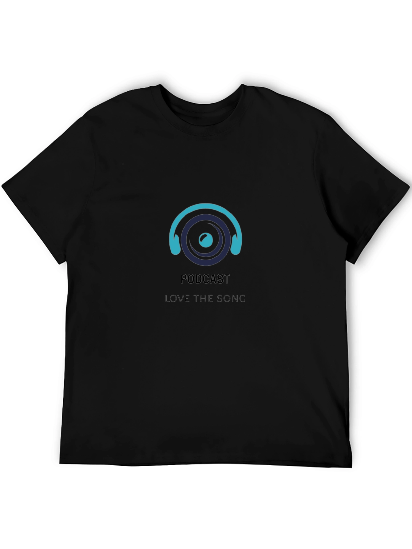Podcast Headphones Graphic Tee - Stylish Black T-Shirt
