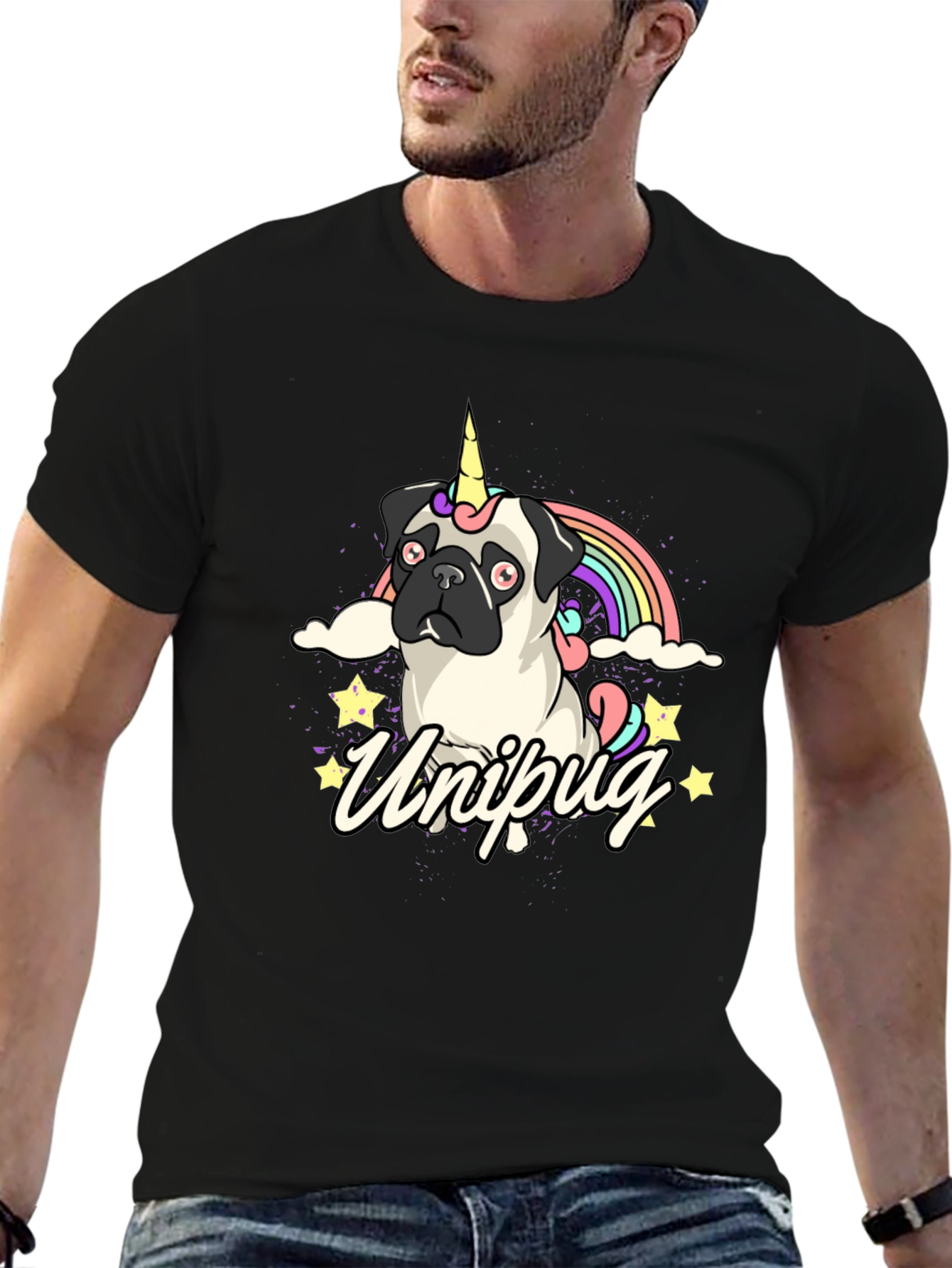 Unipug Graphic T-Shirt - Black Cotton Tee