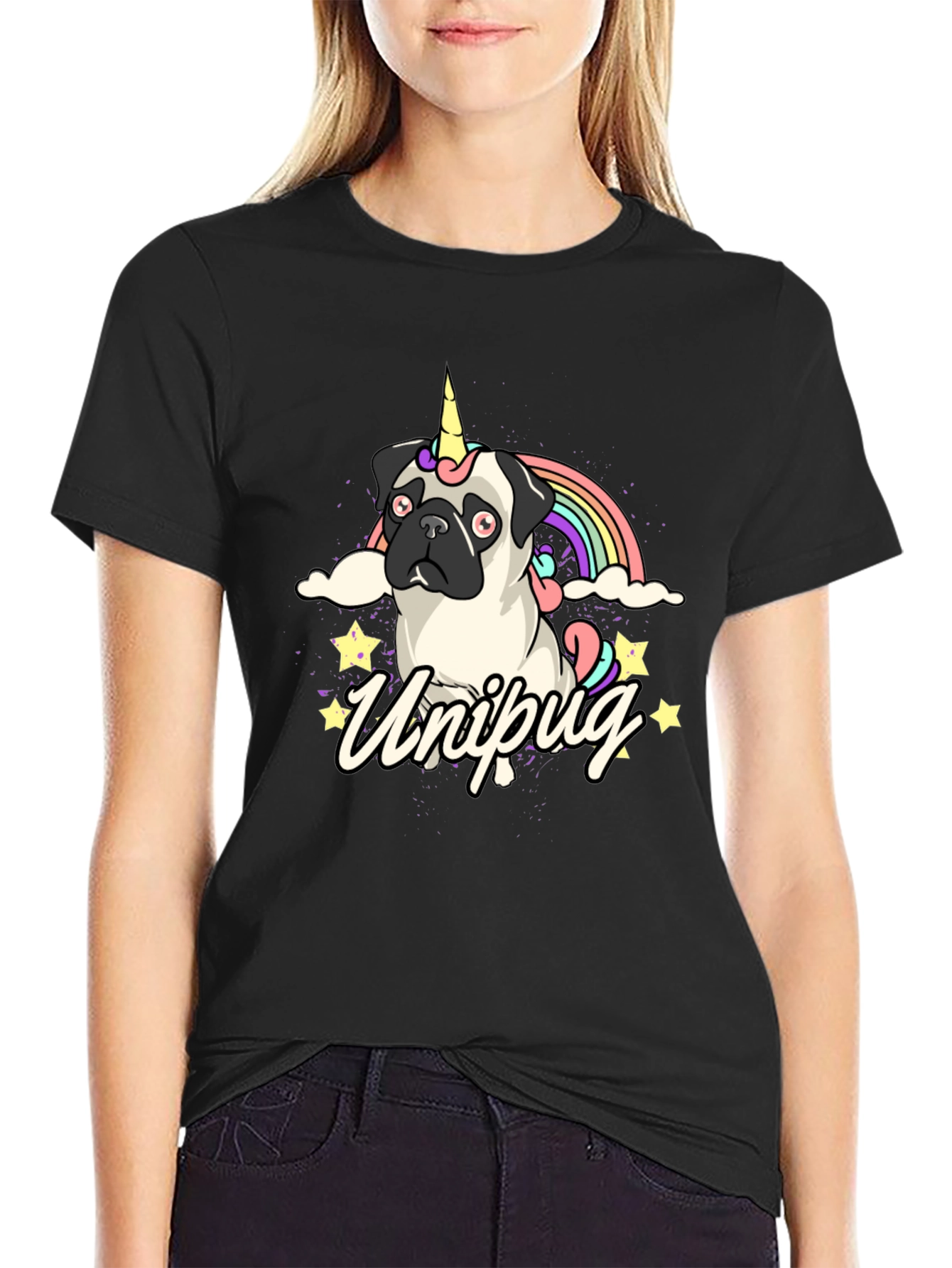 Unipug Graphic T-Shirt - Black Cotton Tee