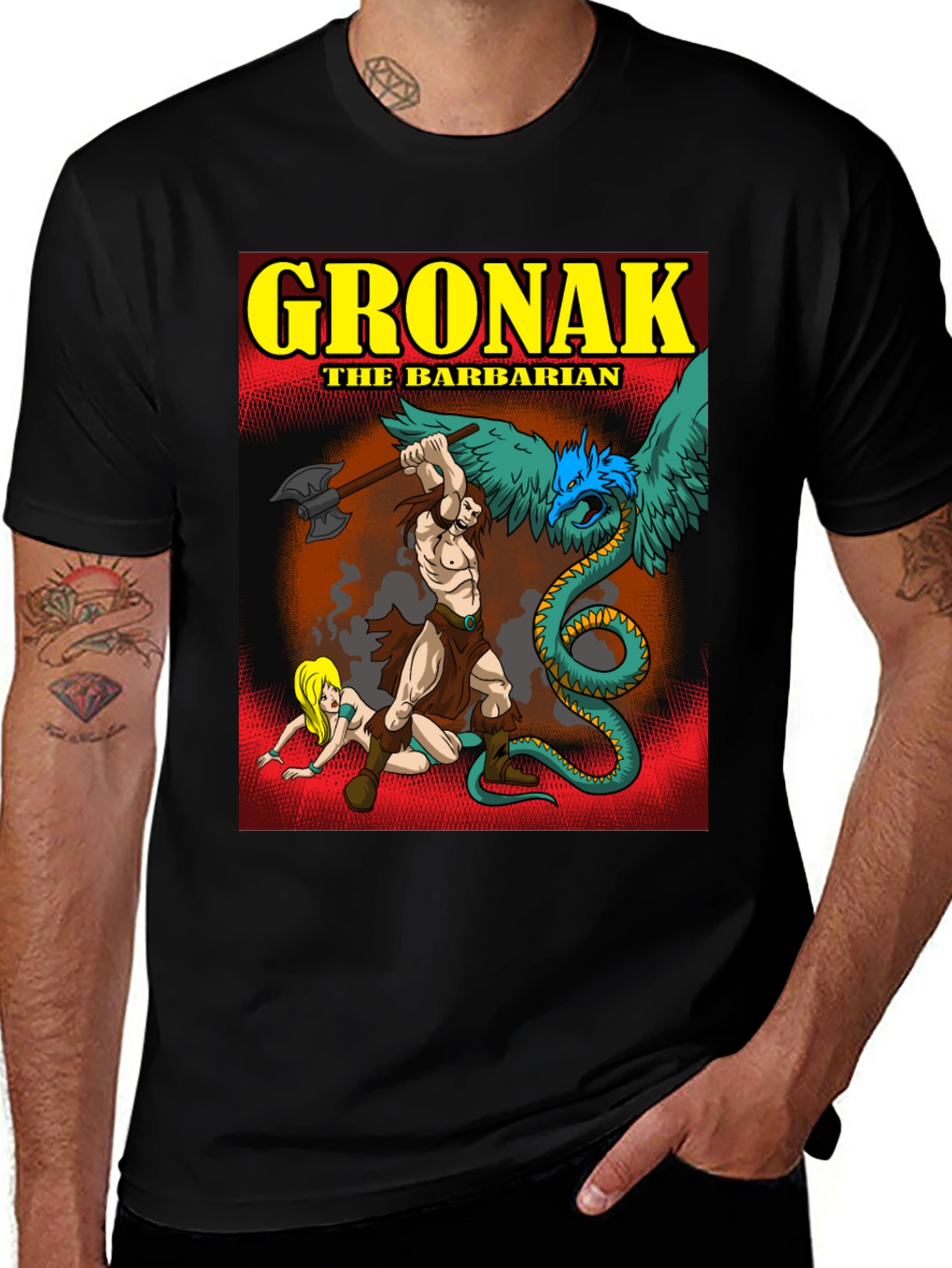 Gronak the Barbarian Graphic Tee - Bold Black