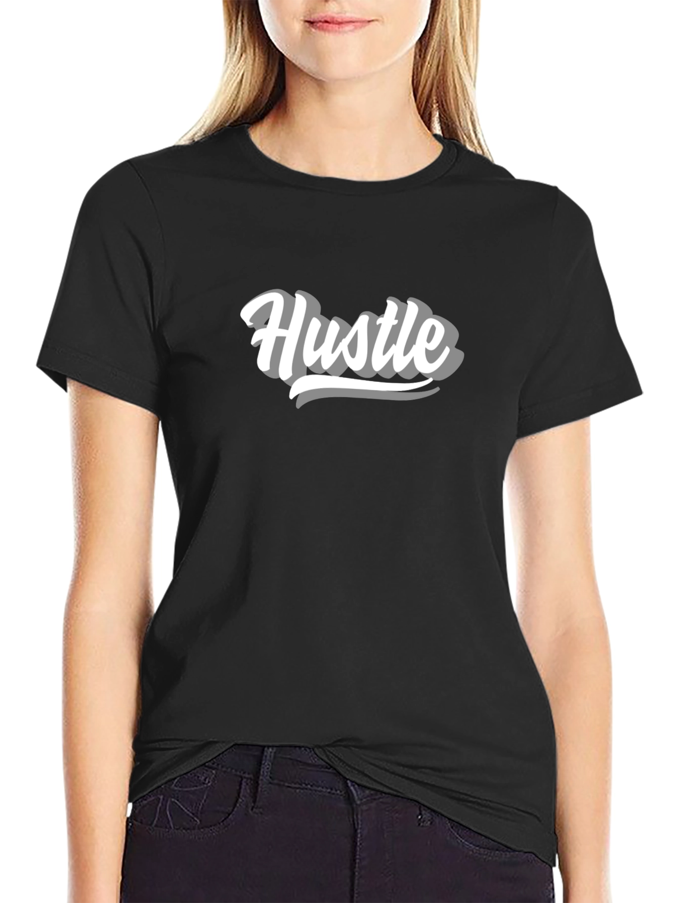 Mens Black Hustle Graphic Tee