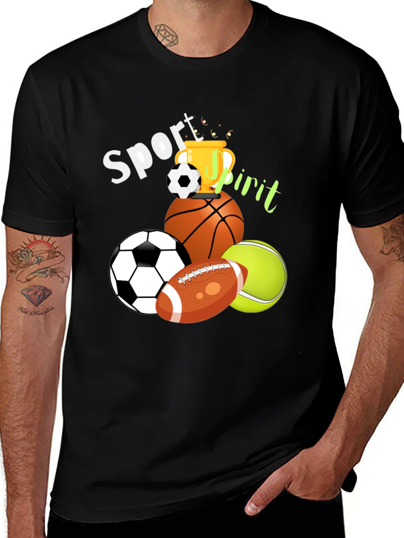 Sport Spirit Graphic Tee - Casual Cotton T-Shirt