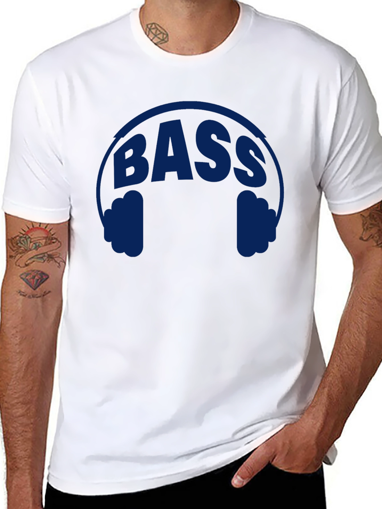 Bass Headphones Graphic T-Shirt - Black
