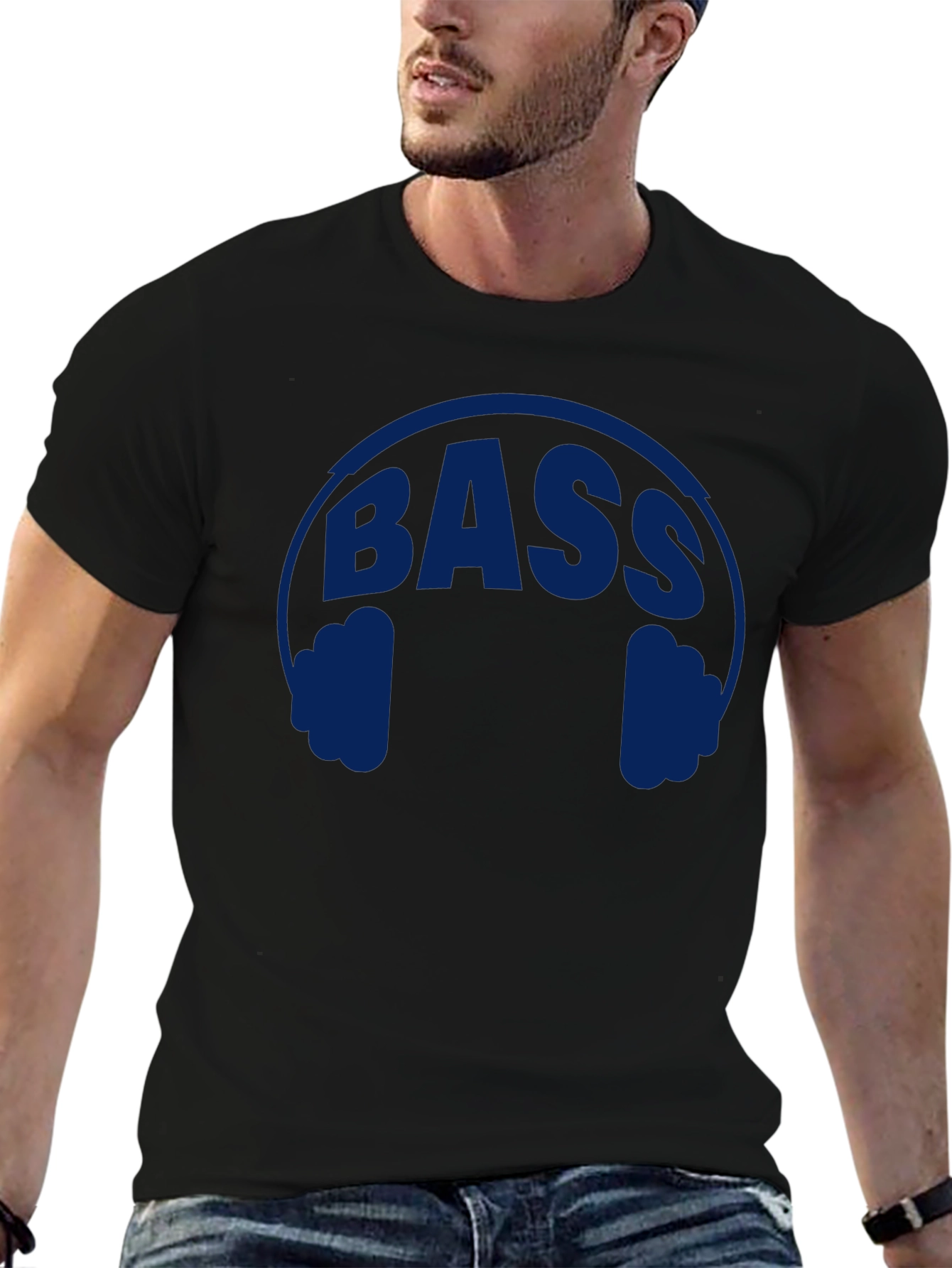 Bass Headphones Graphic T-Shirt - Black