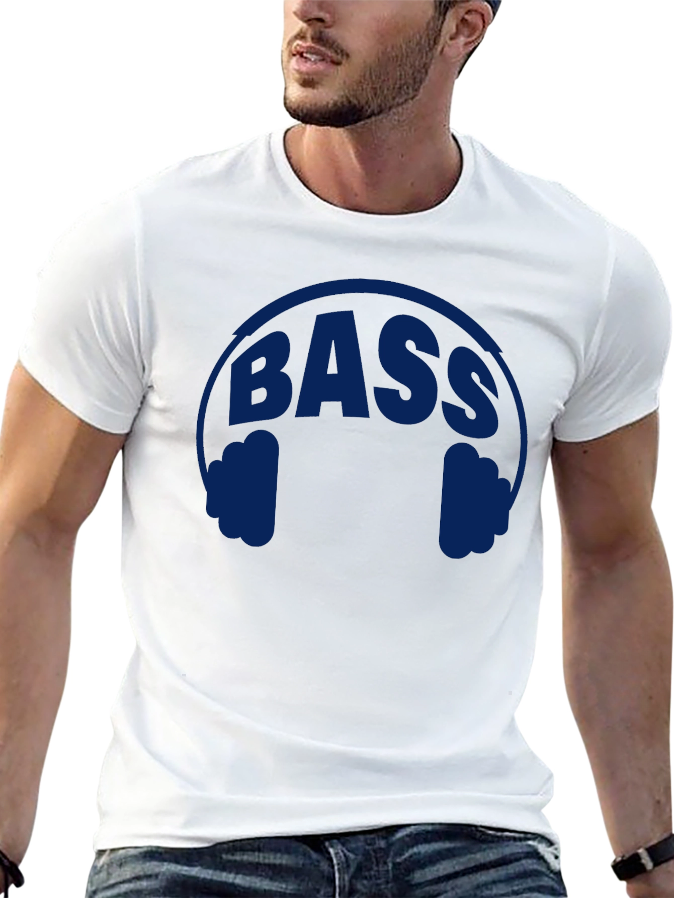 Bass Headphones Graphic T-Shirt - Black