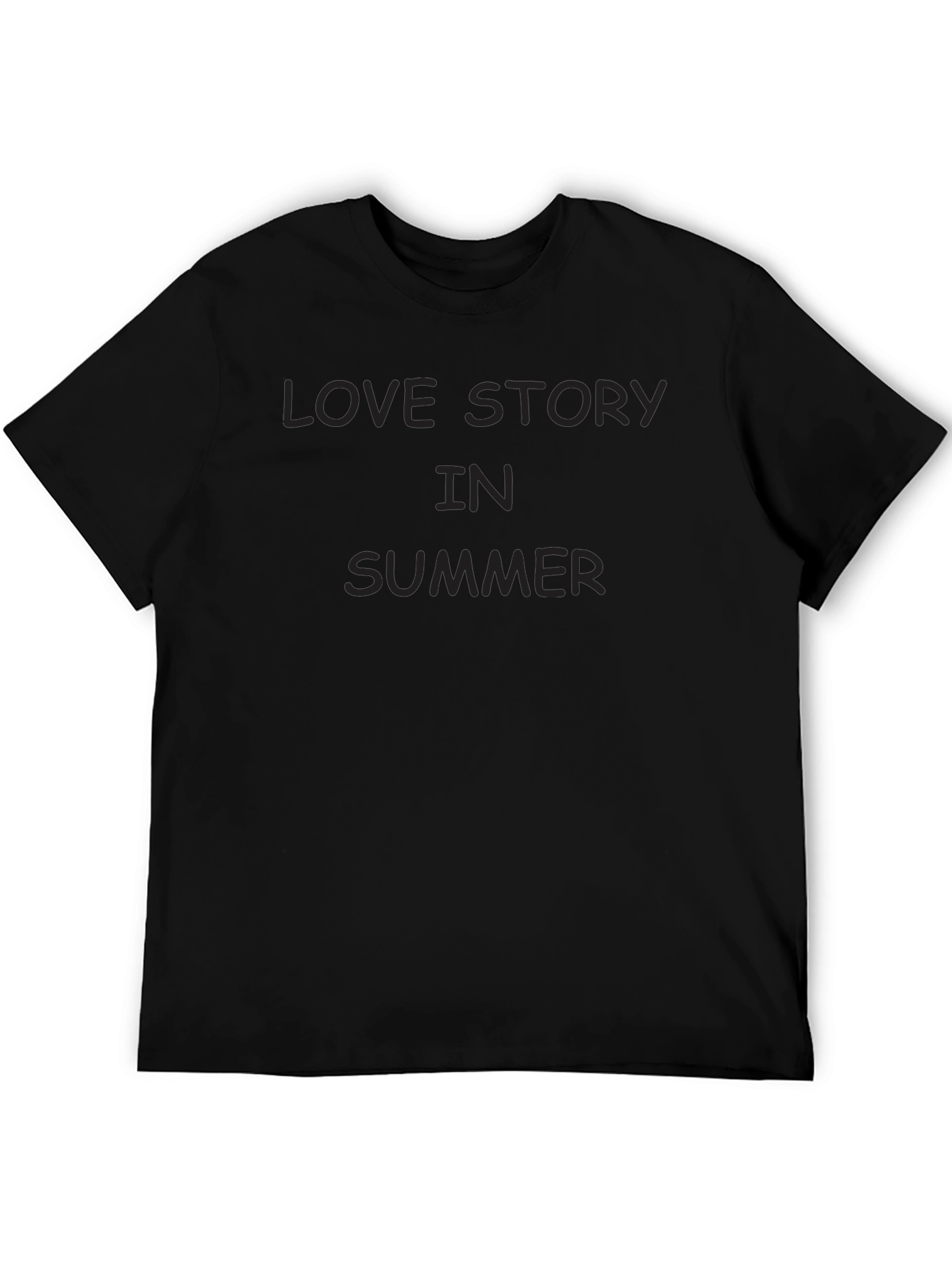 Love Story in Summer Black T-Shirt