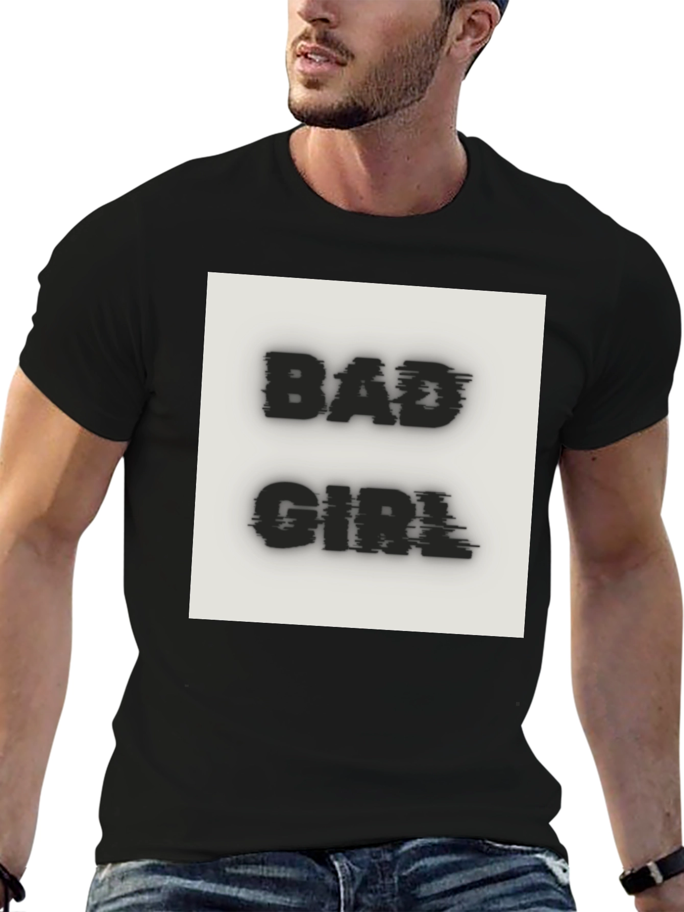 Bad Girl Graphic Tee - Black Cotton T-Shirt