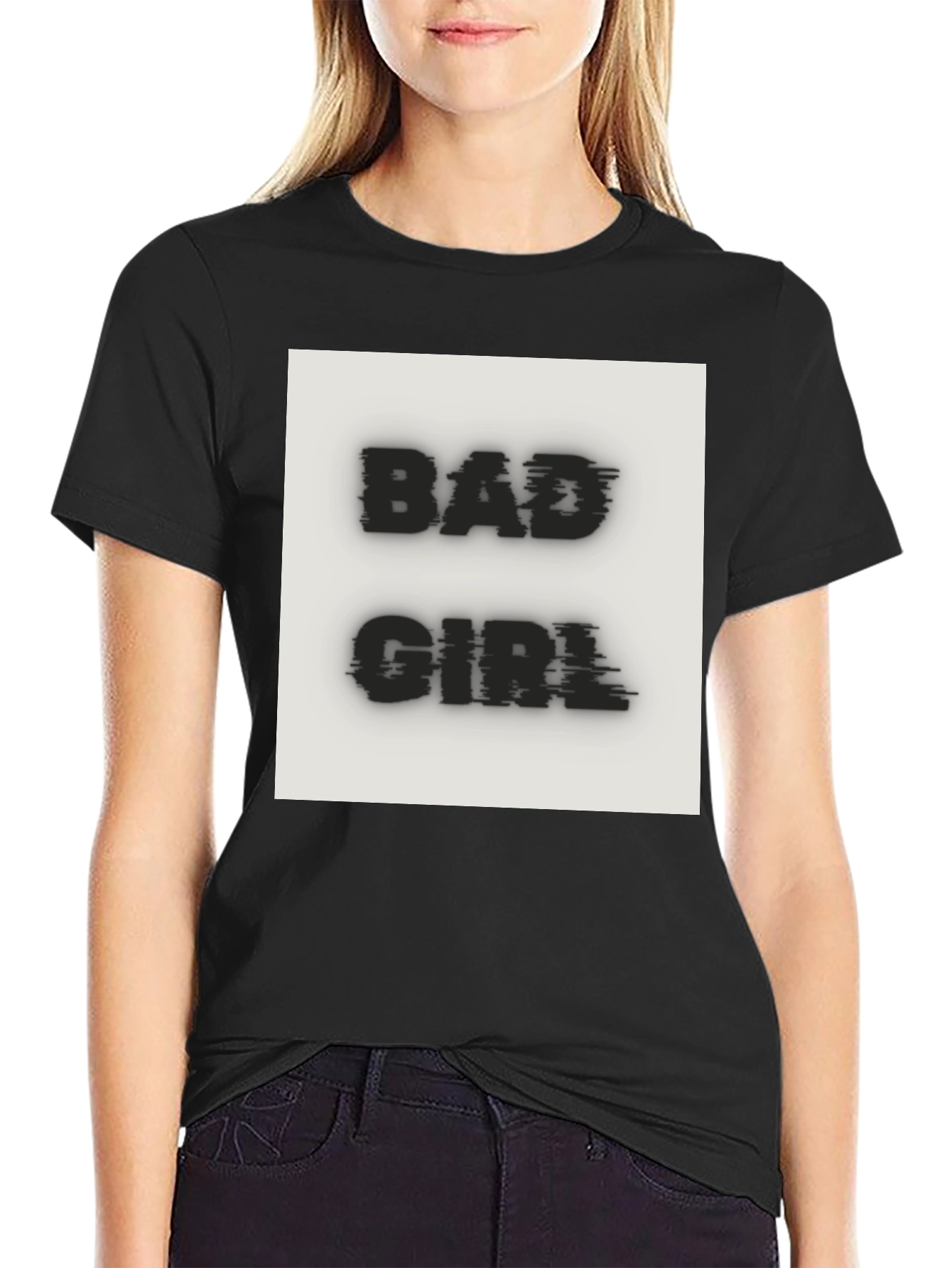 Bad Girl Graphic Tee - Black Cotton T-Shirt