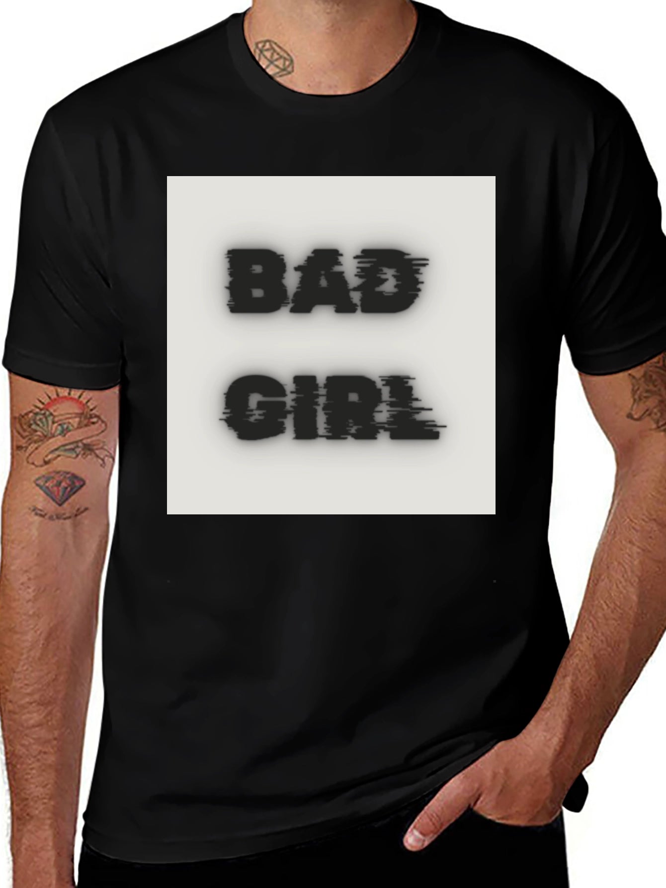 Bad Girl Graphic Tee - Black Cotton T-Shirt