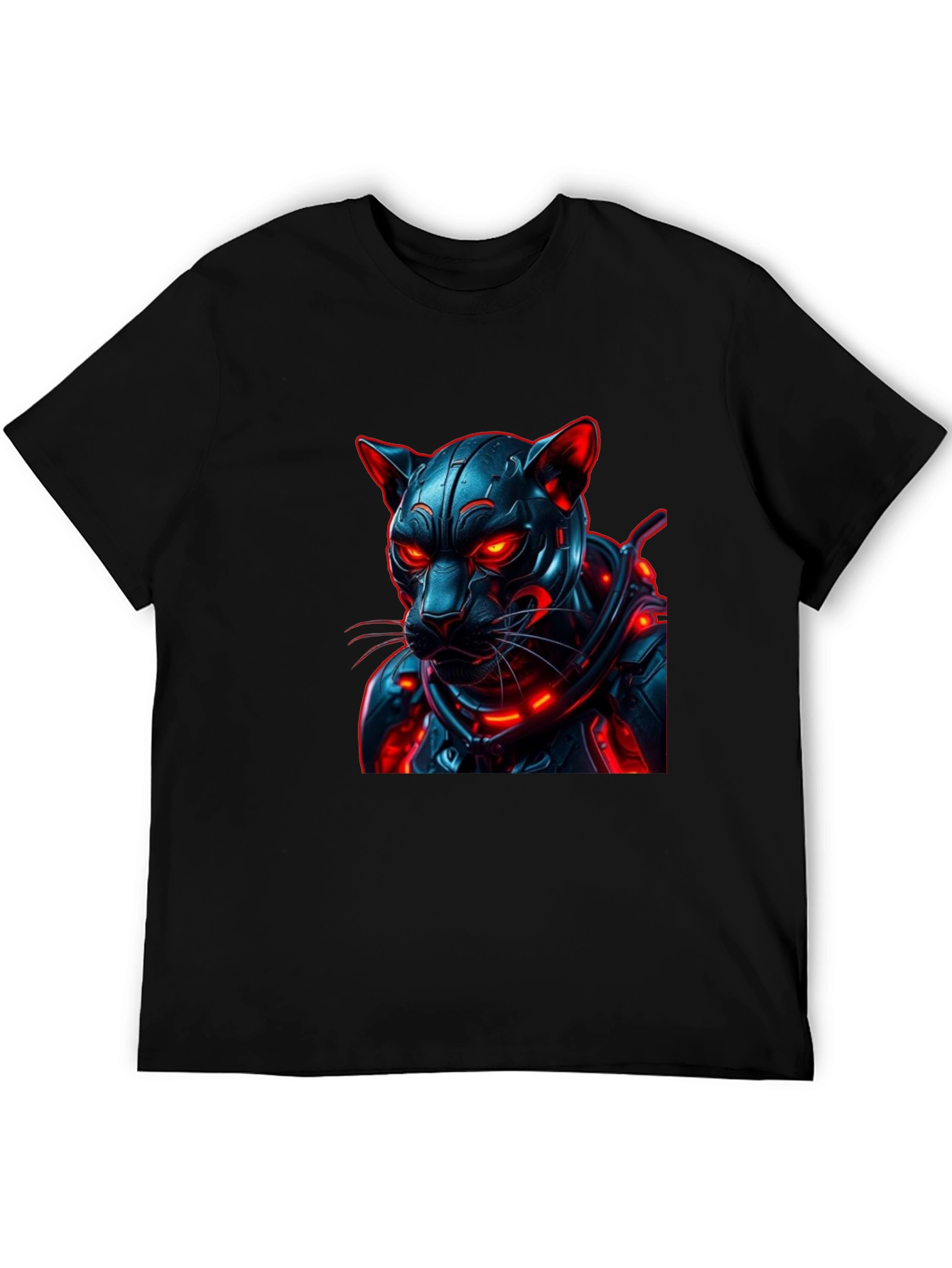 Cyberpunk Panther Graphic Tee - Black