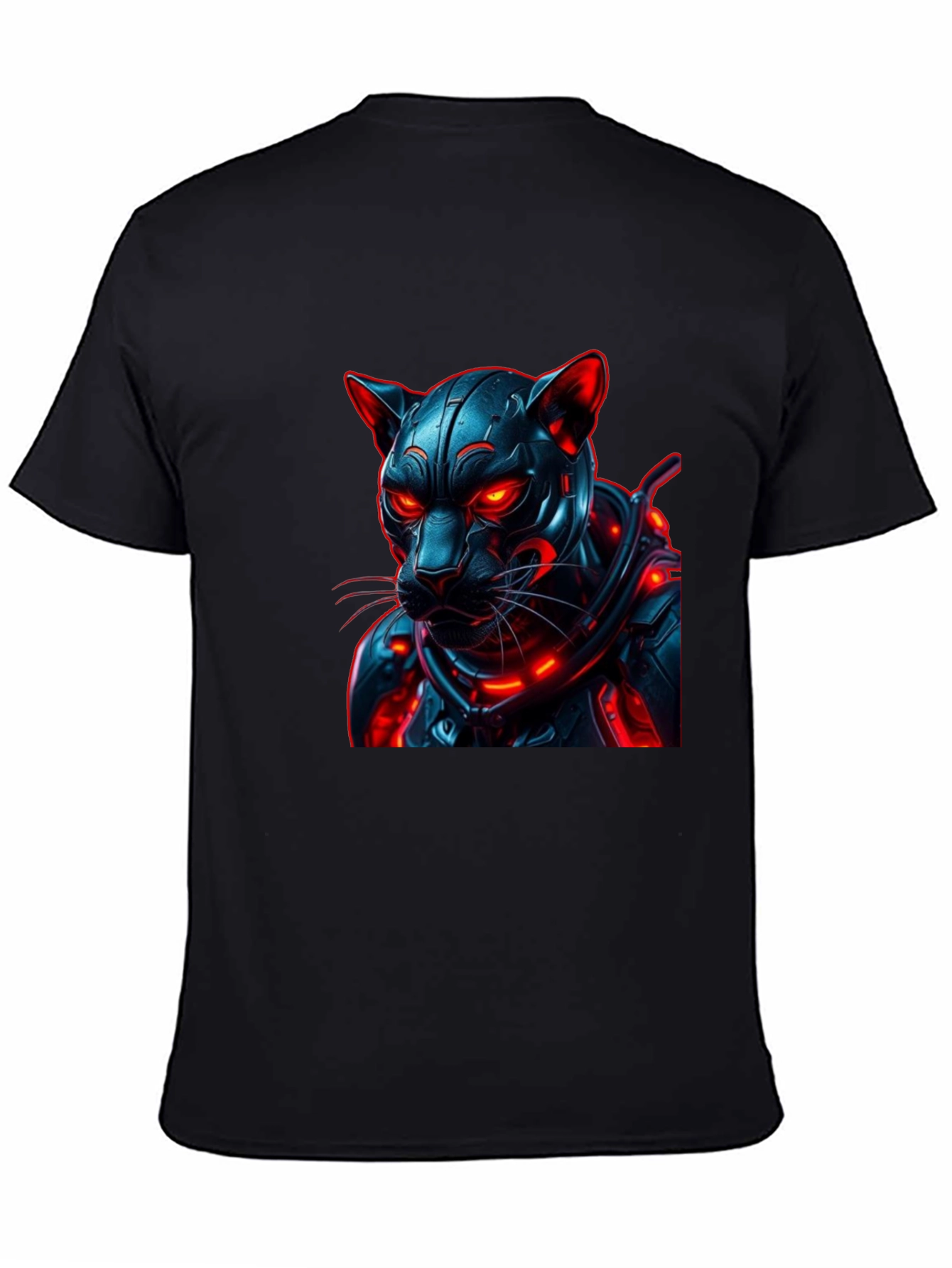 Cyberpunk Panther Graphic Tee - Black