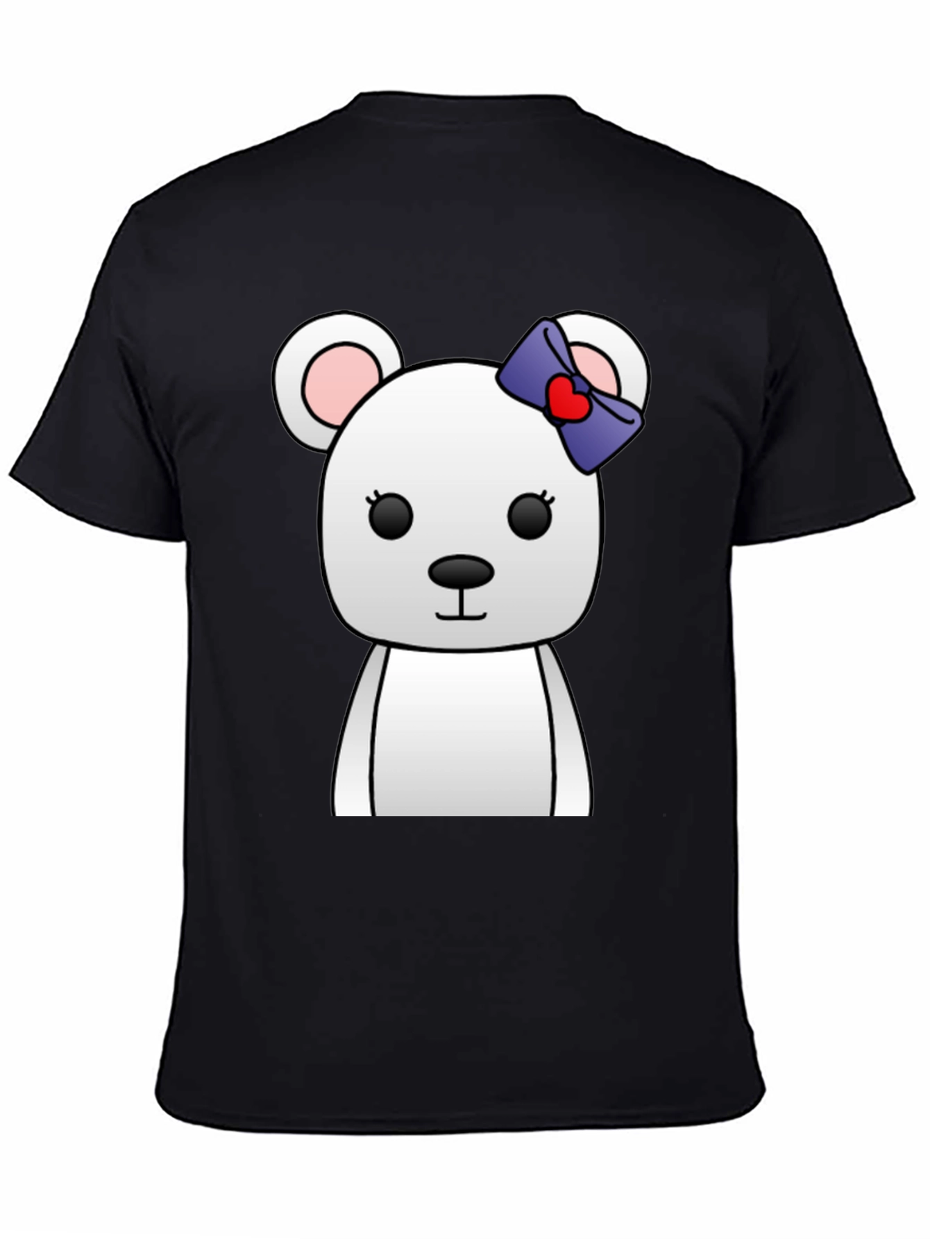 Cute Cartoon Bear T-Shirt - Unisex Black Tee