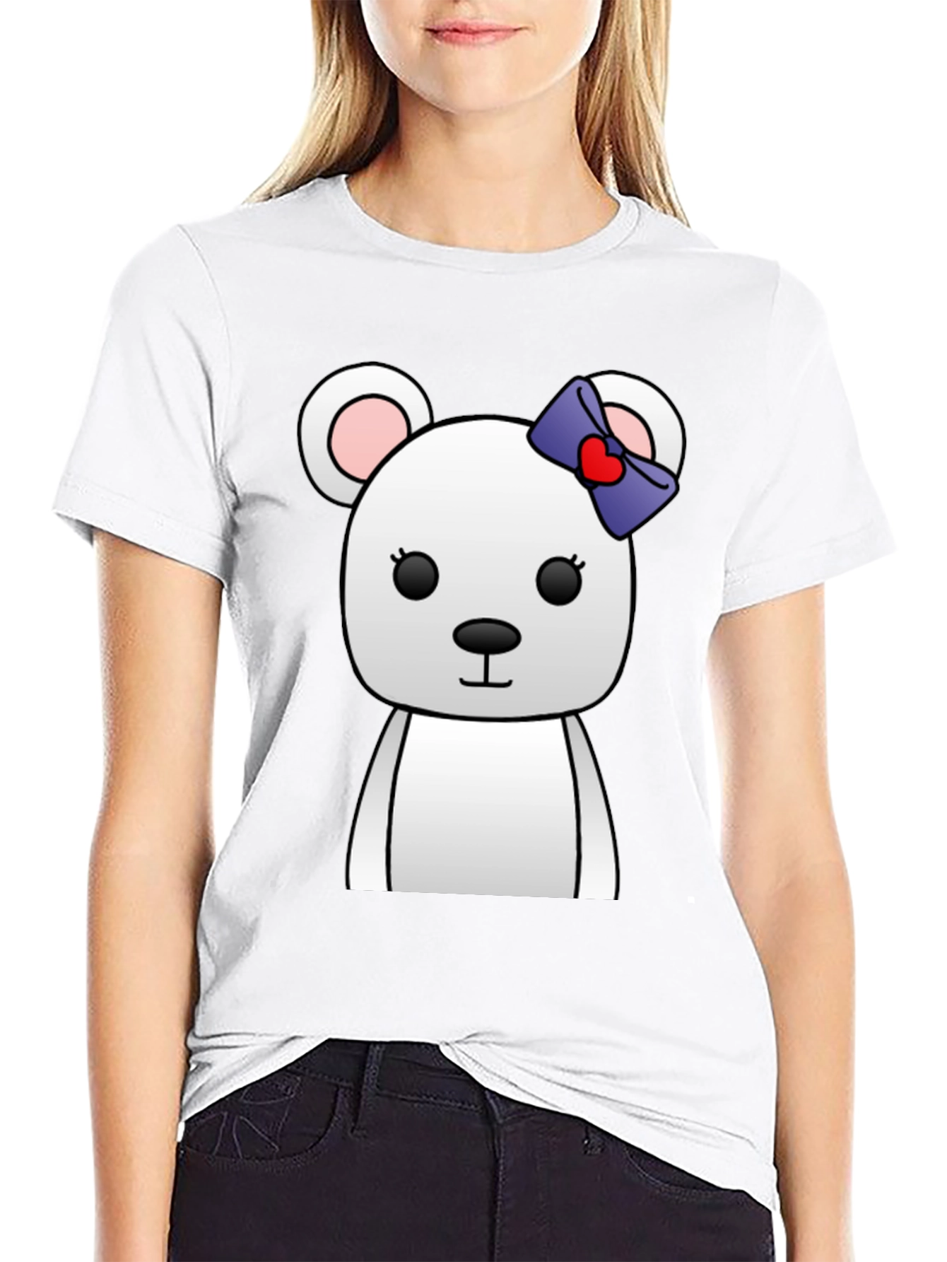 Cute Cartoon Bear T-Shirt - Unisex Black Tee