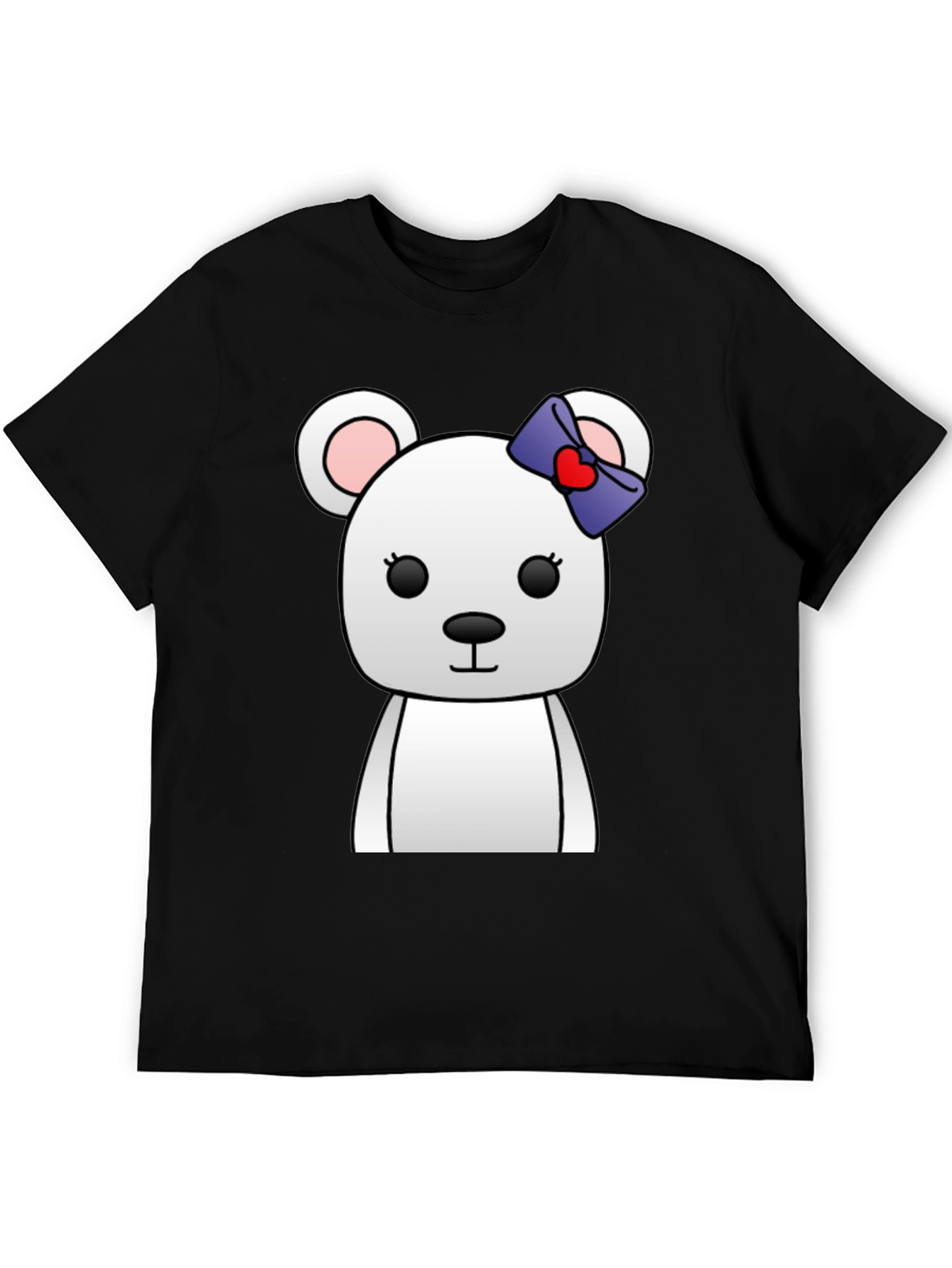 Cute Cartoon Bear T-Shirt - Unisex Black Tee