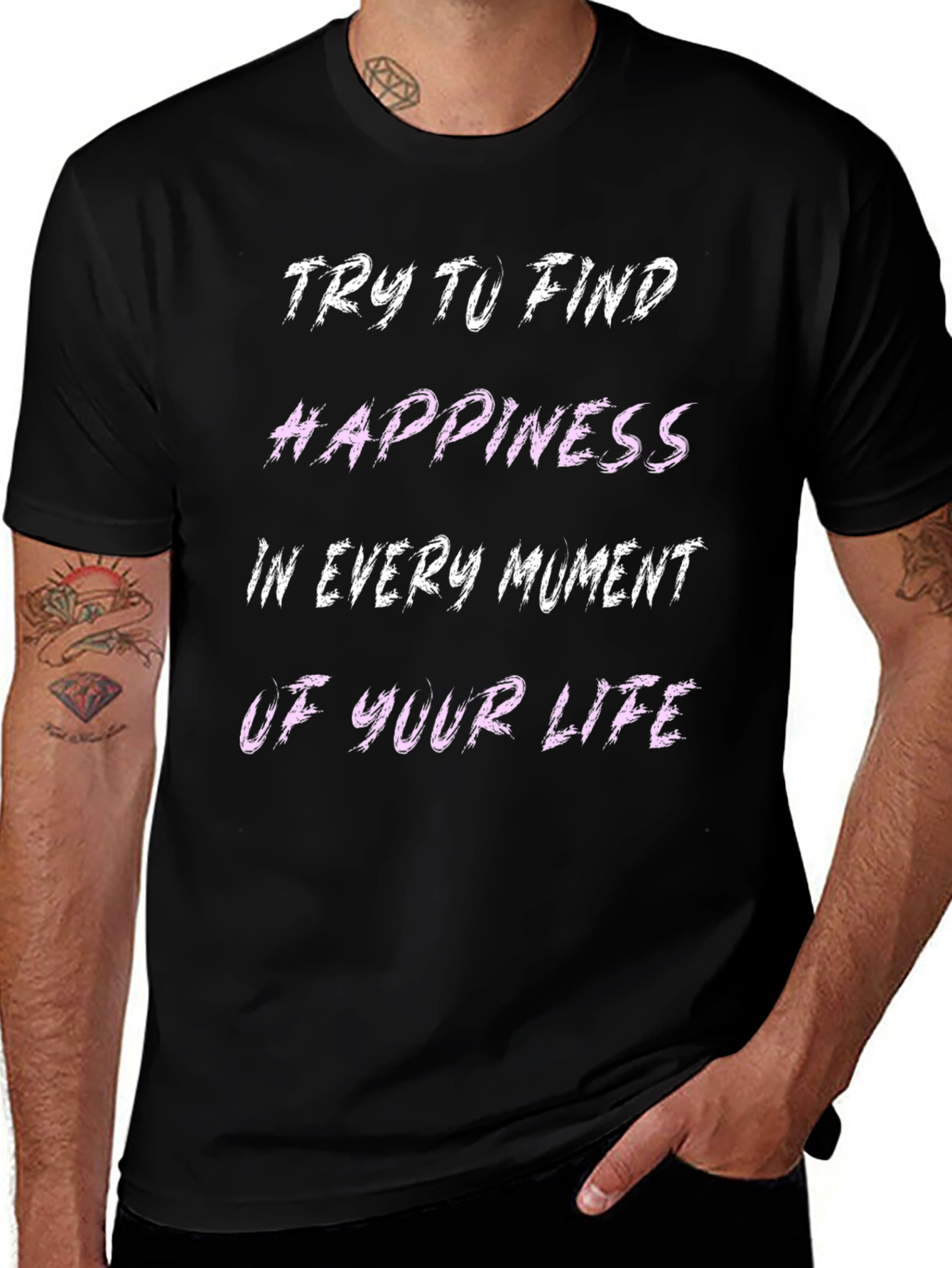 Happiness Message Graphic T-Shirt