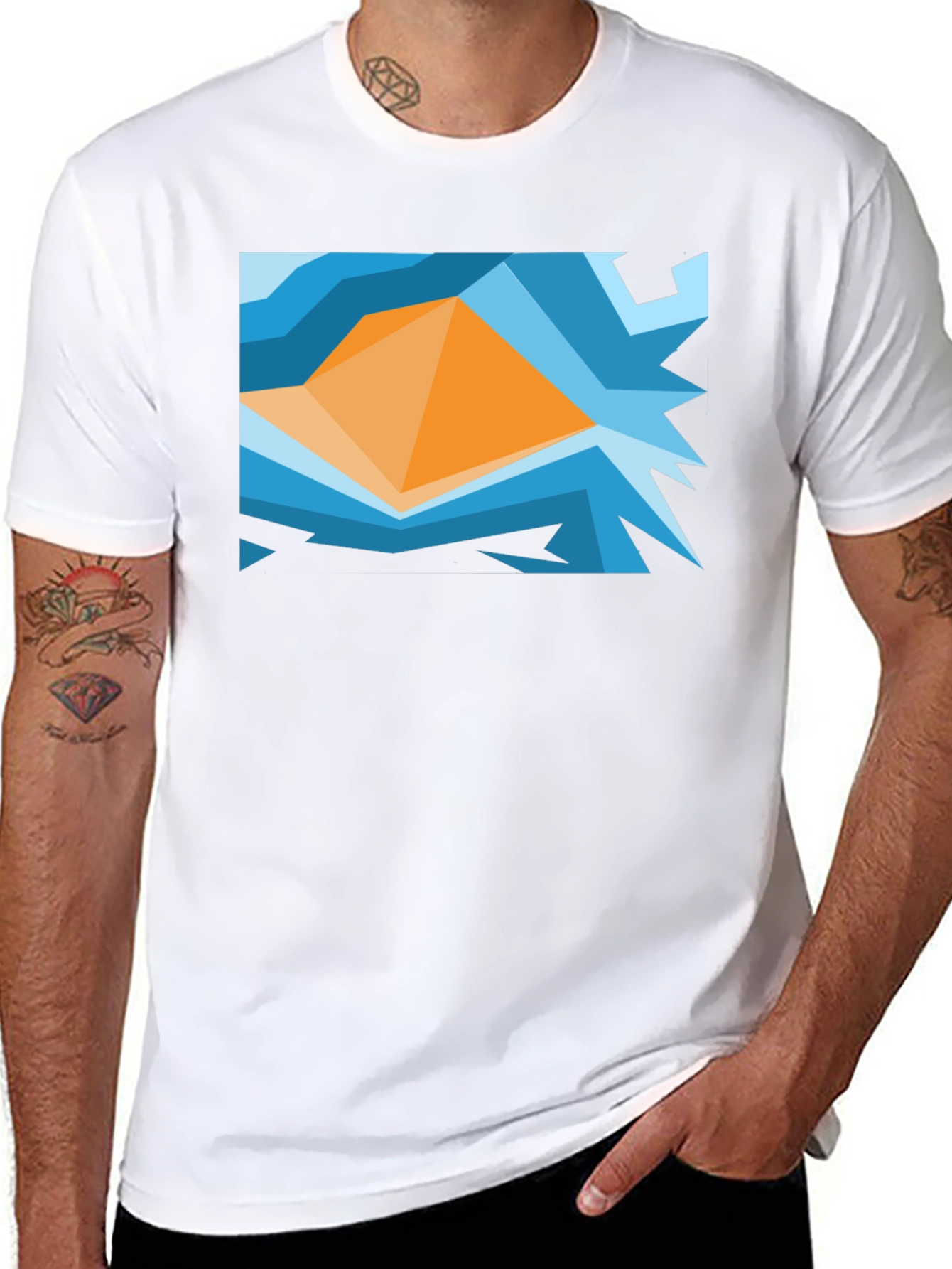 Abstract Geometric Graphic Tee - Modern Art Shirt