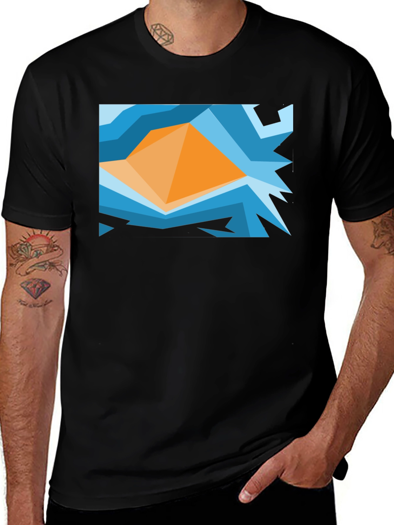Abstract Geometric Graphic Tee - Modern Art Shirt
