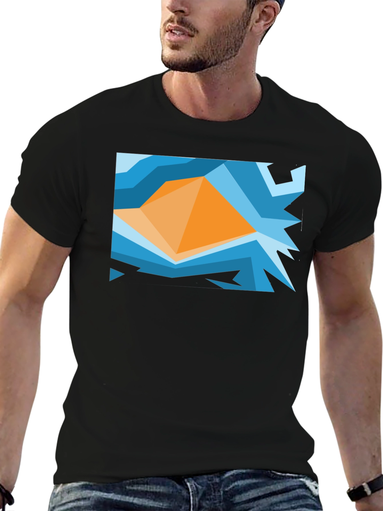 Abstract Geometric Graphic Tee - Modern Art Shirt