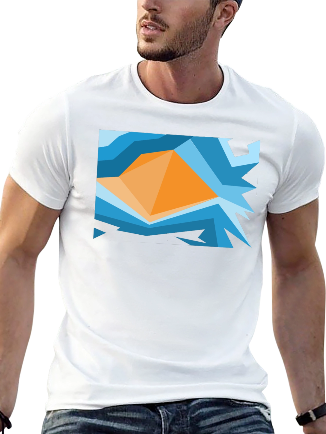 Abstract Geometric Graphic Tee - Modern Art Shirt