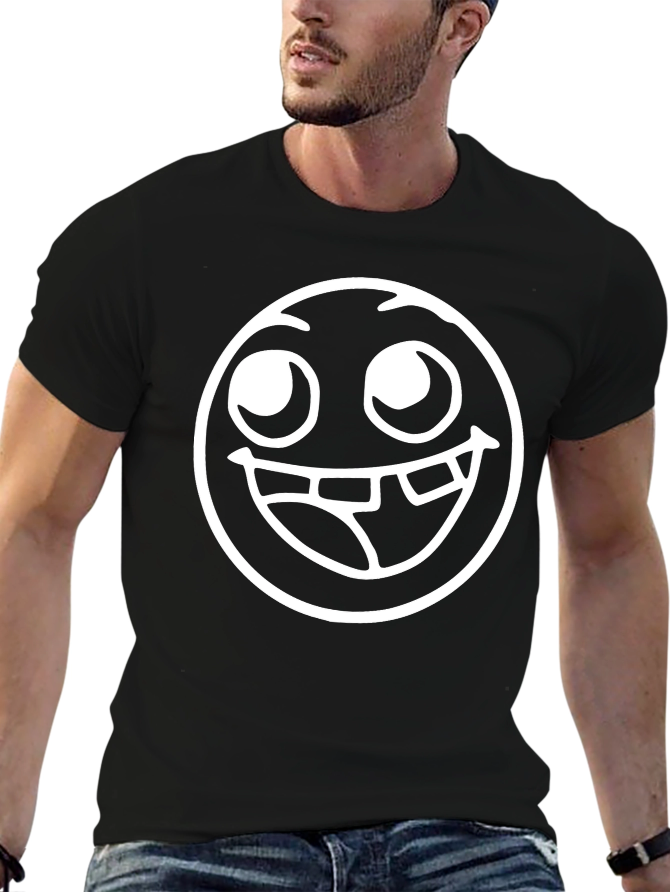 Funny Face Graphic Black T-Shirt