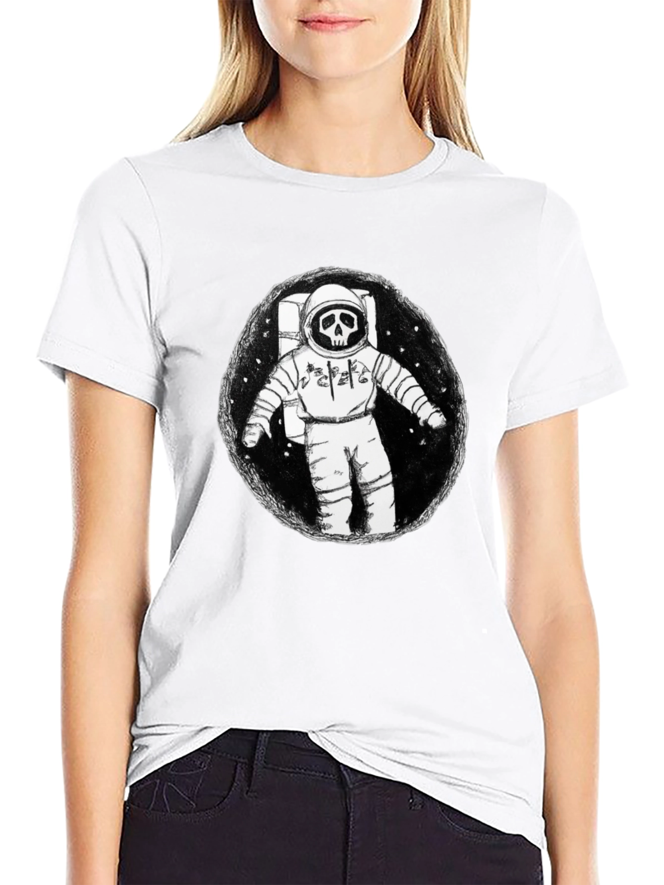 Grim Astronaut Graphic T-Shirt