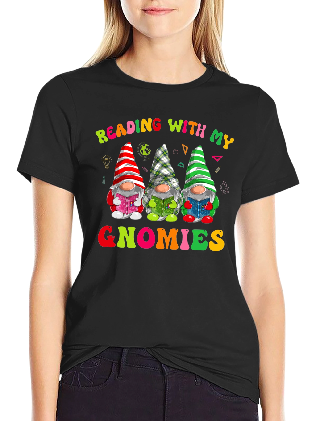 Reading With My Gnomies Shirt - Fun Teacher Tee