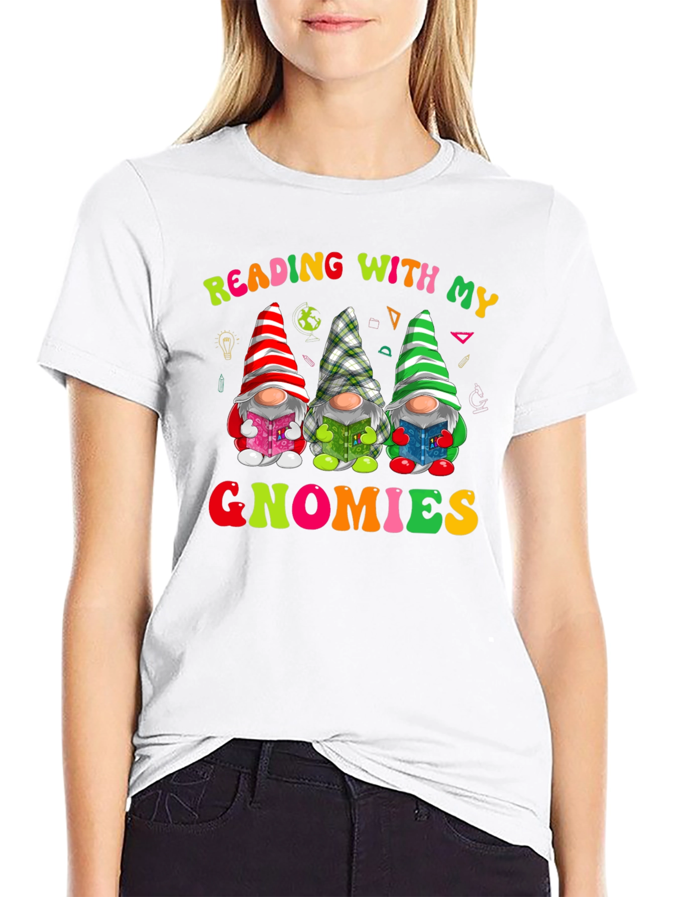 Reading With My Gnomies Shirt - Fun Teacher Tee