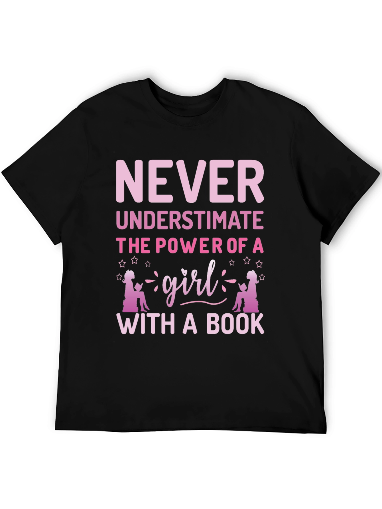 Never Underestimate Girl Book T-Shirt