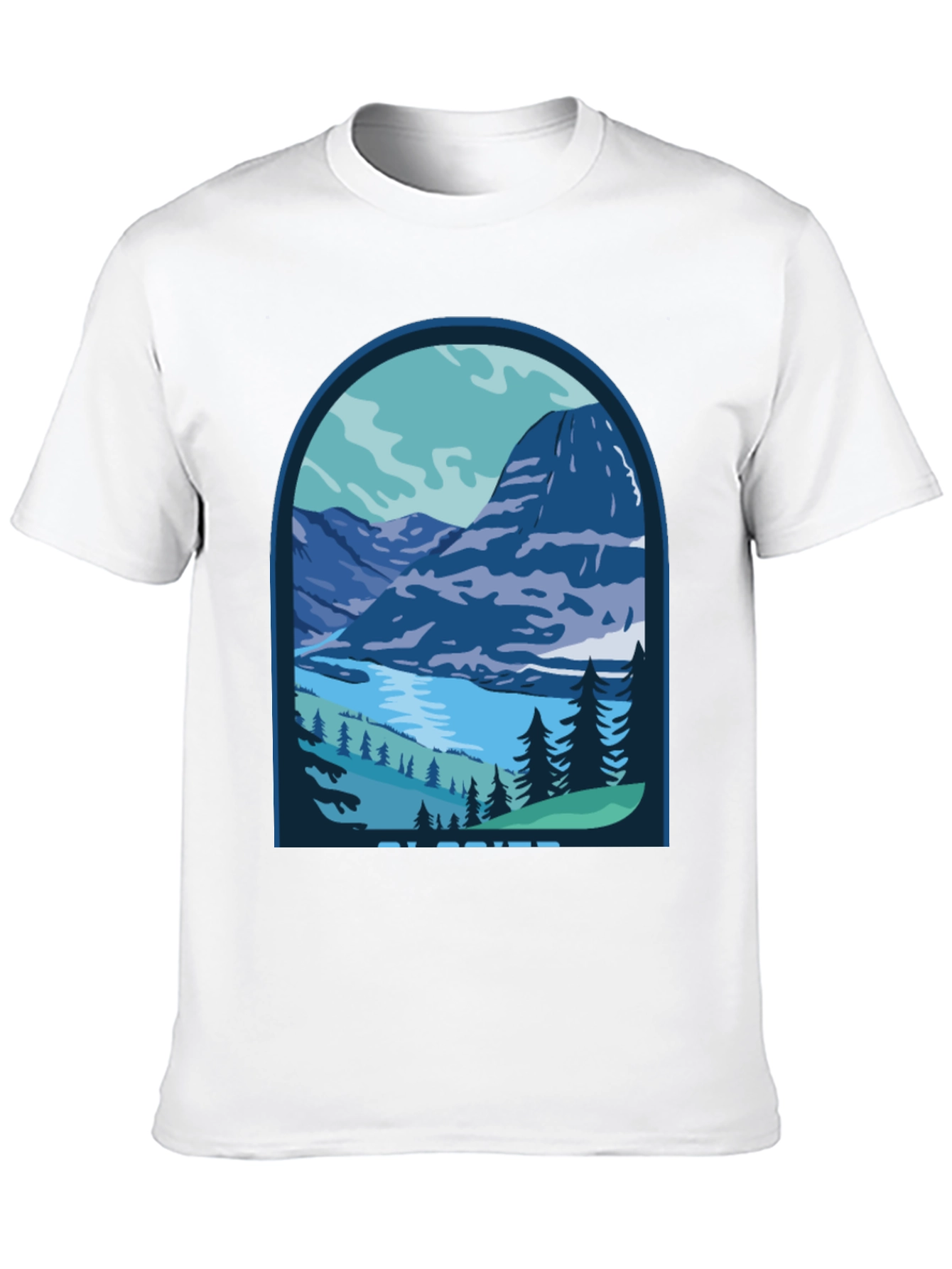 Mountain Scene Graphic Tee - Glacier Design