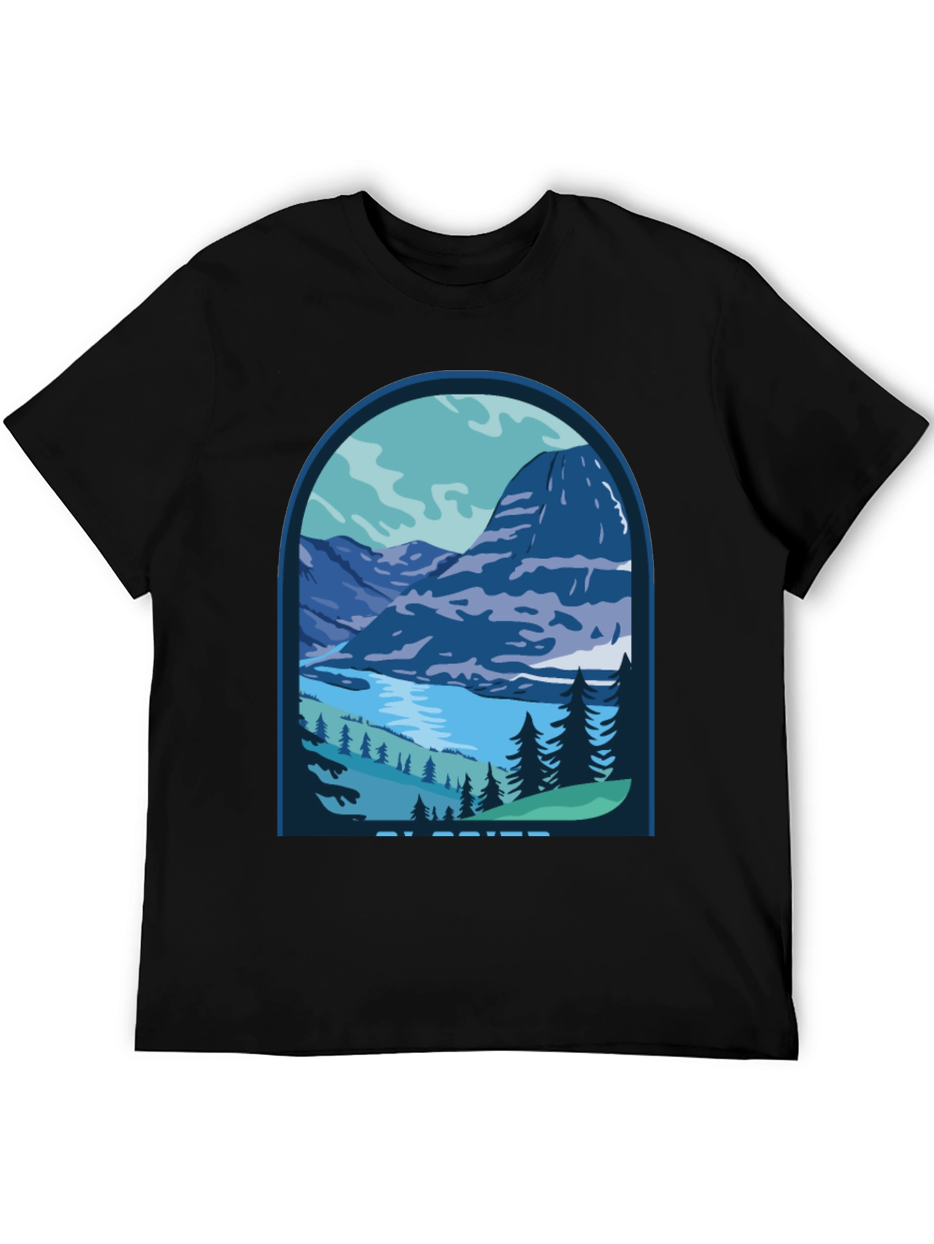 Mountain Scene Graphic Tee - Glacier Design