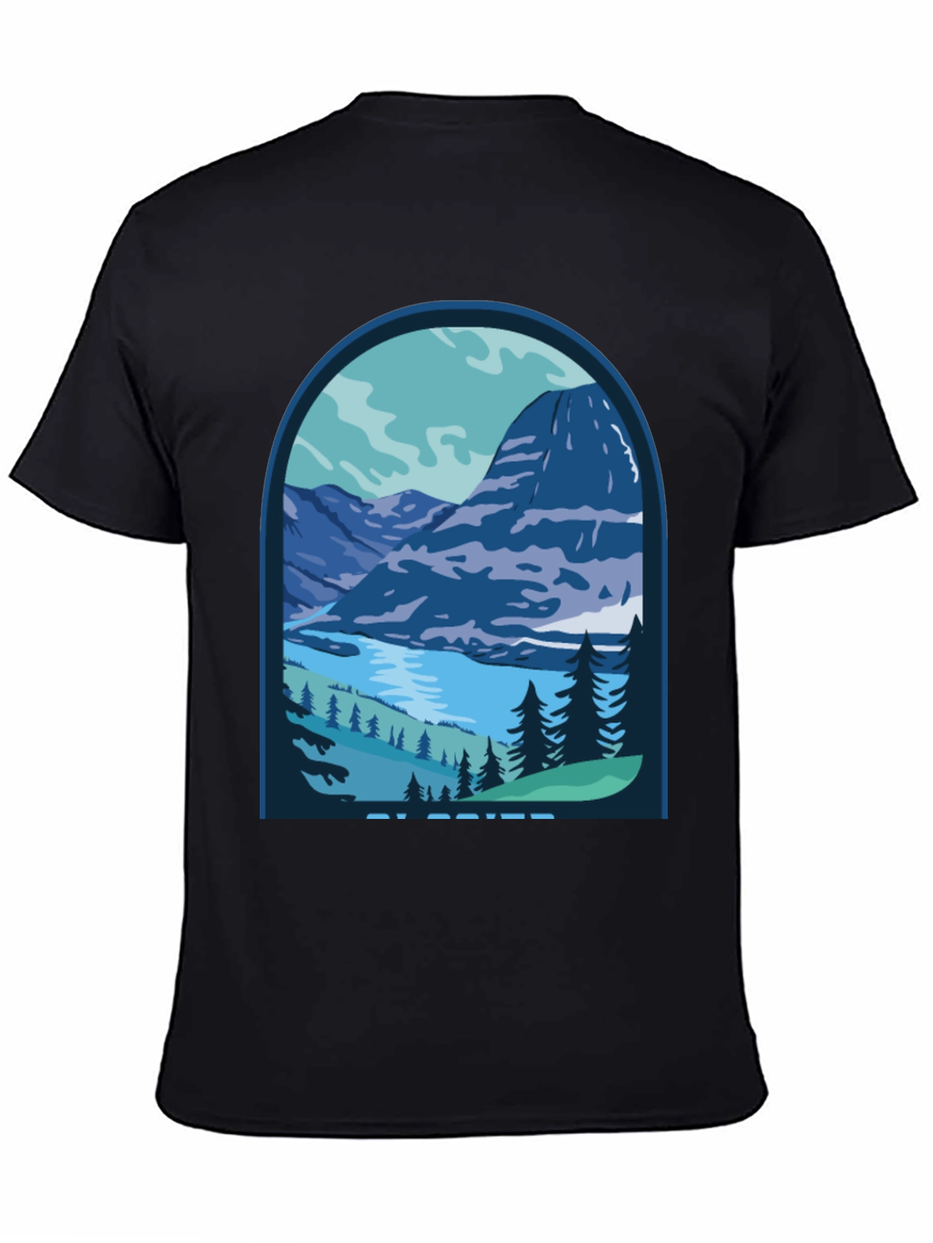 Mountain Scene Graphic Tee - Glacier Design