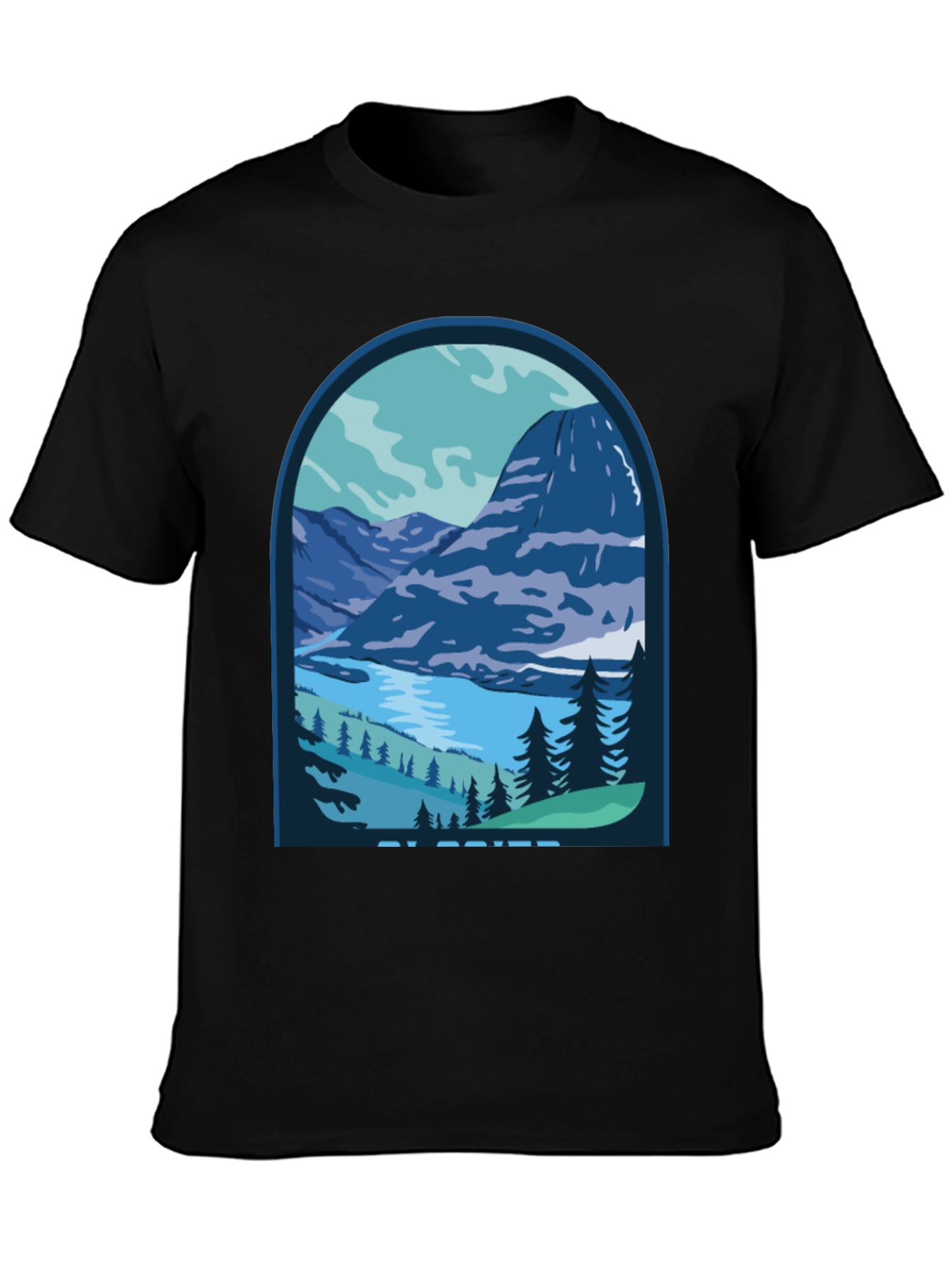 Mountain Scene Graphic Tee - Glacier Design