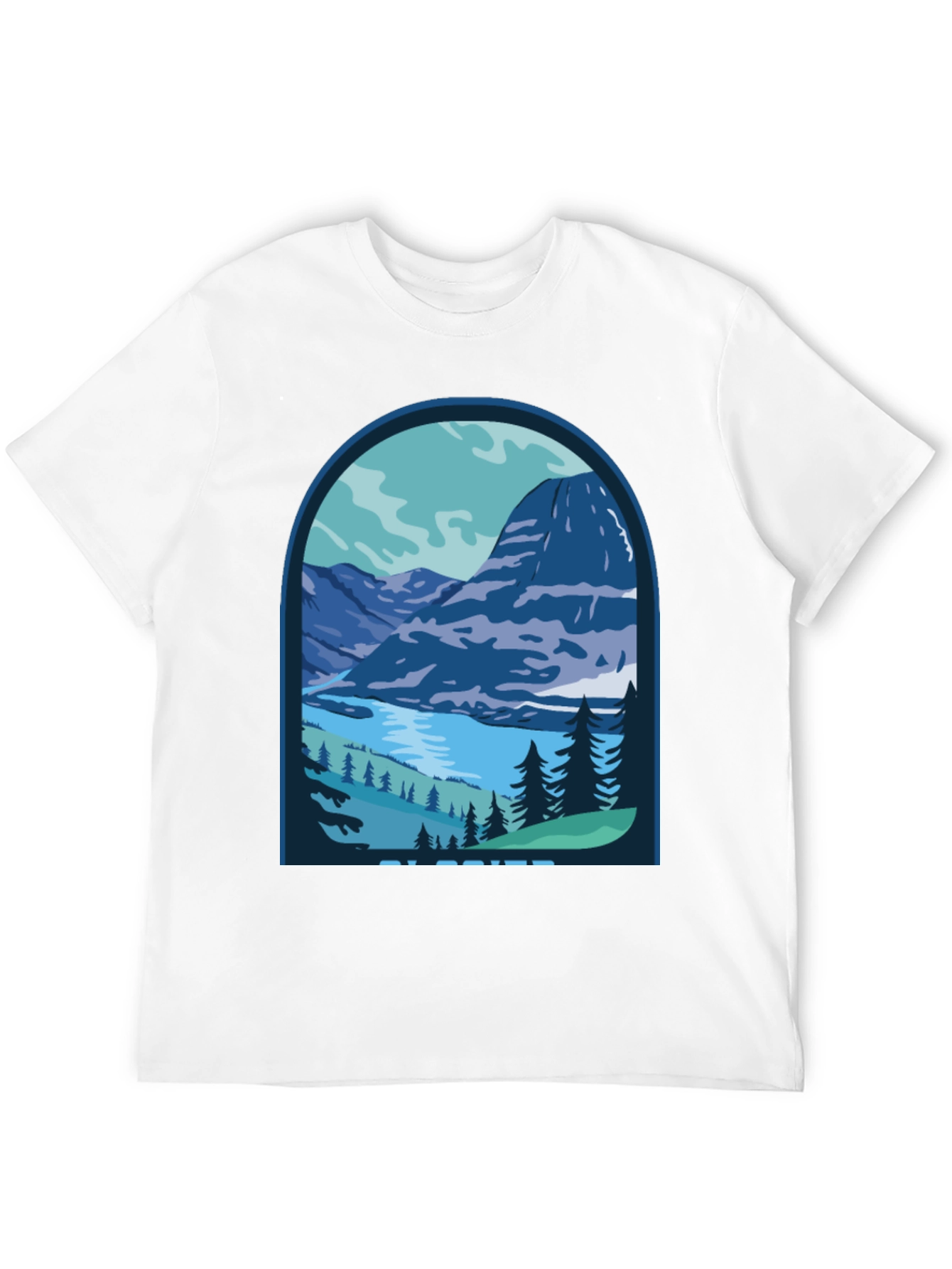Mountain Scene Graphic Tee - Glacier Design