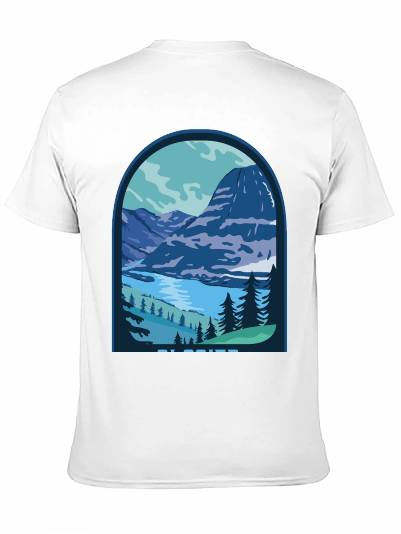 Mountain Scene Graphic Tee - Glacier Design