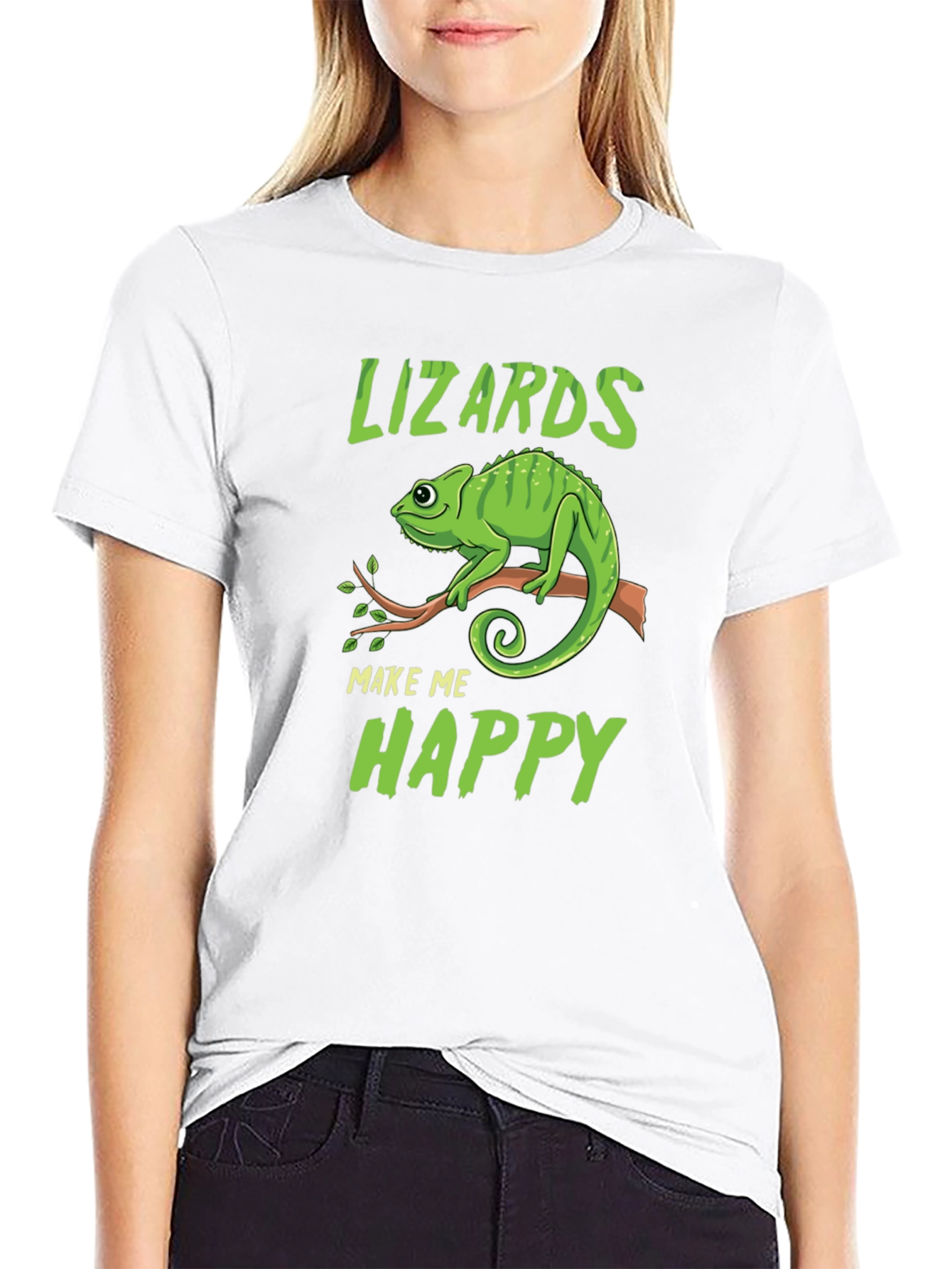 Lizards Make Me Happy T-Shirt - Unique Design