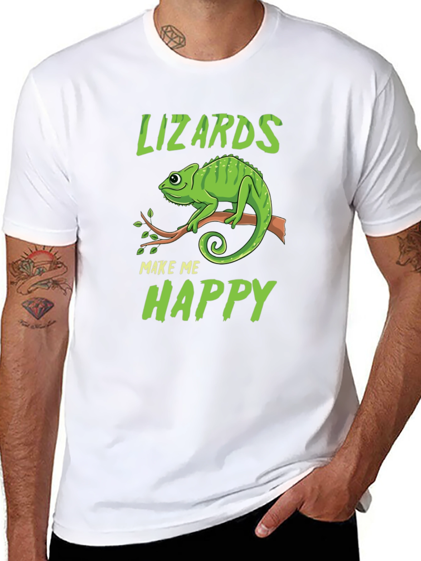 Lizards Make Me Happy T-Shirt - Unique Design