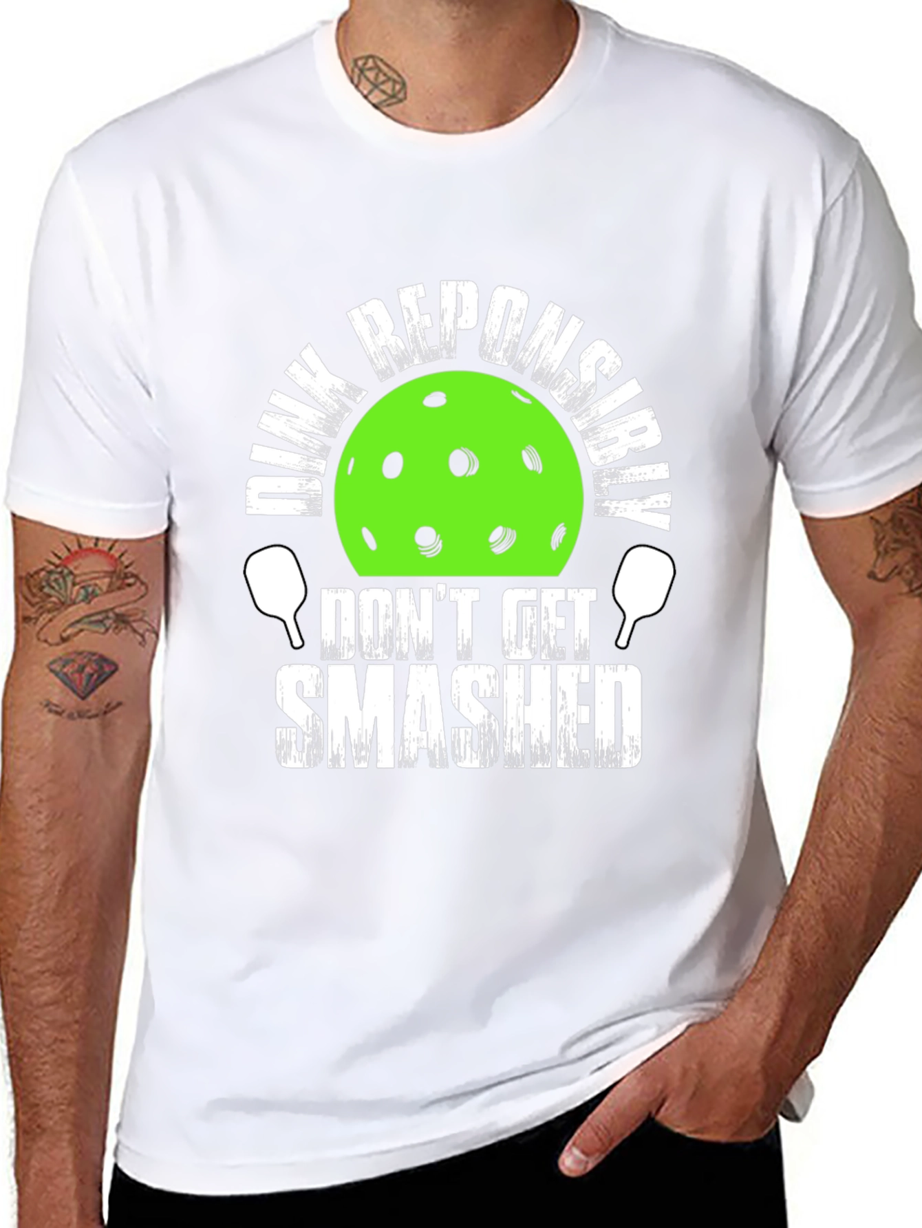 Dink Responsibly T-Shirt - Funny Pickleball Tee