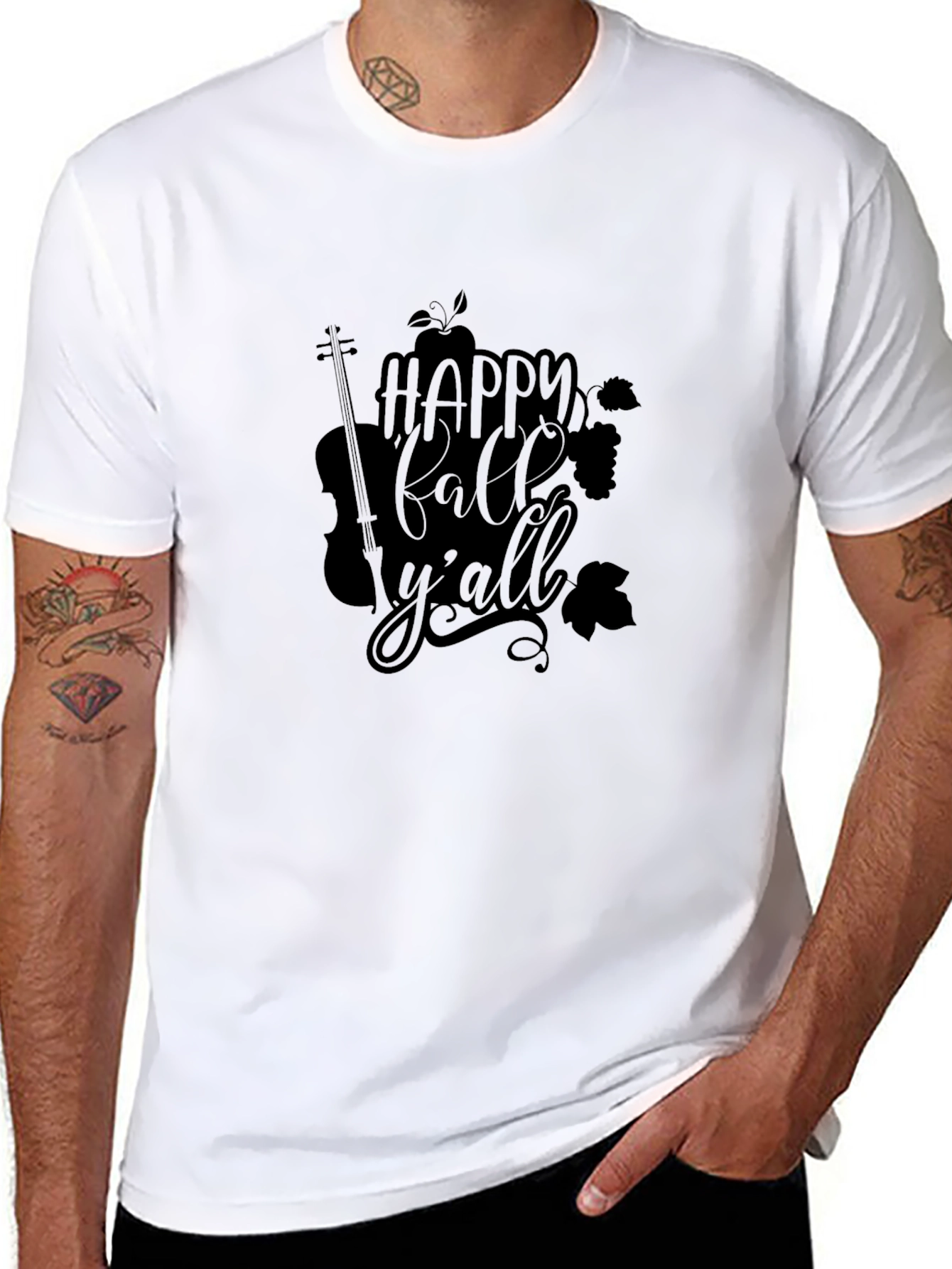 Happy Fall Yall Black T-Shirt