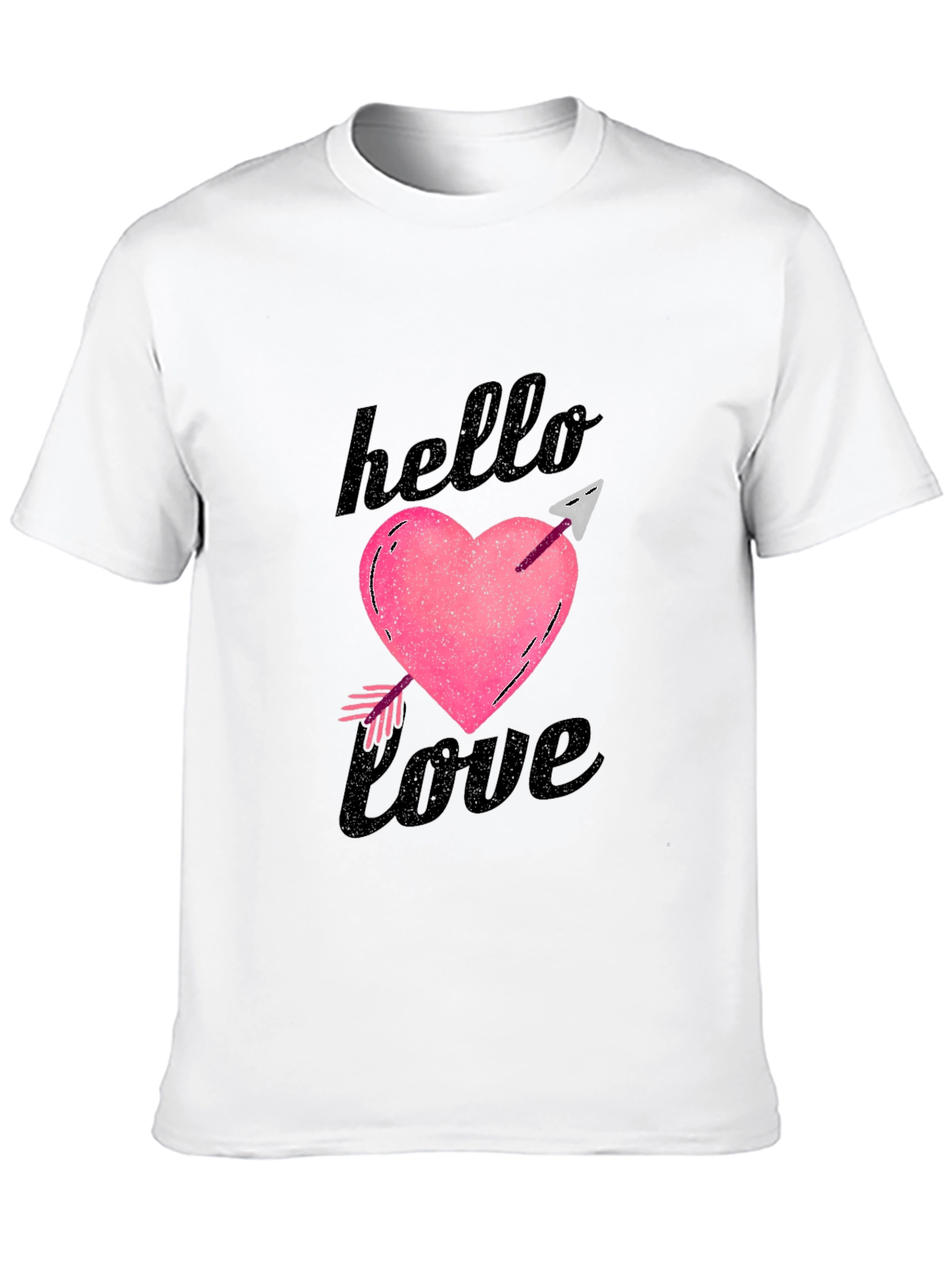 Hello Love Graphic Tee - Black Unisex T-Shirt