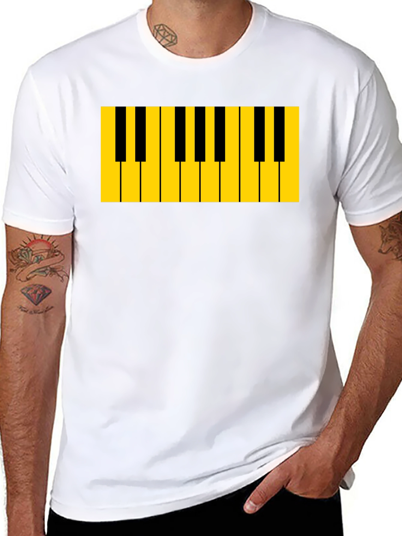 Piano Keys Graphic Tee - Musicians Black T-Shirt