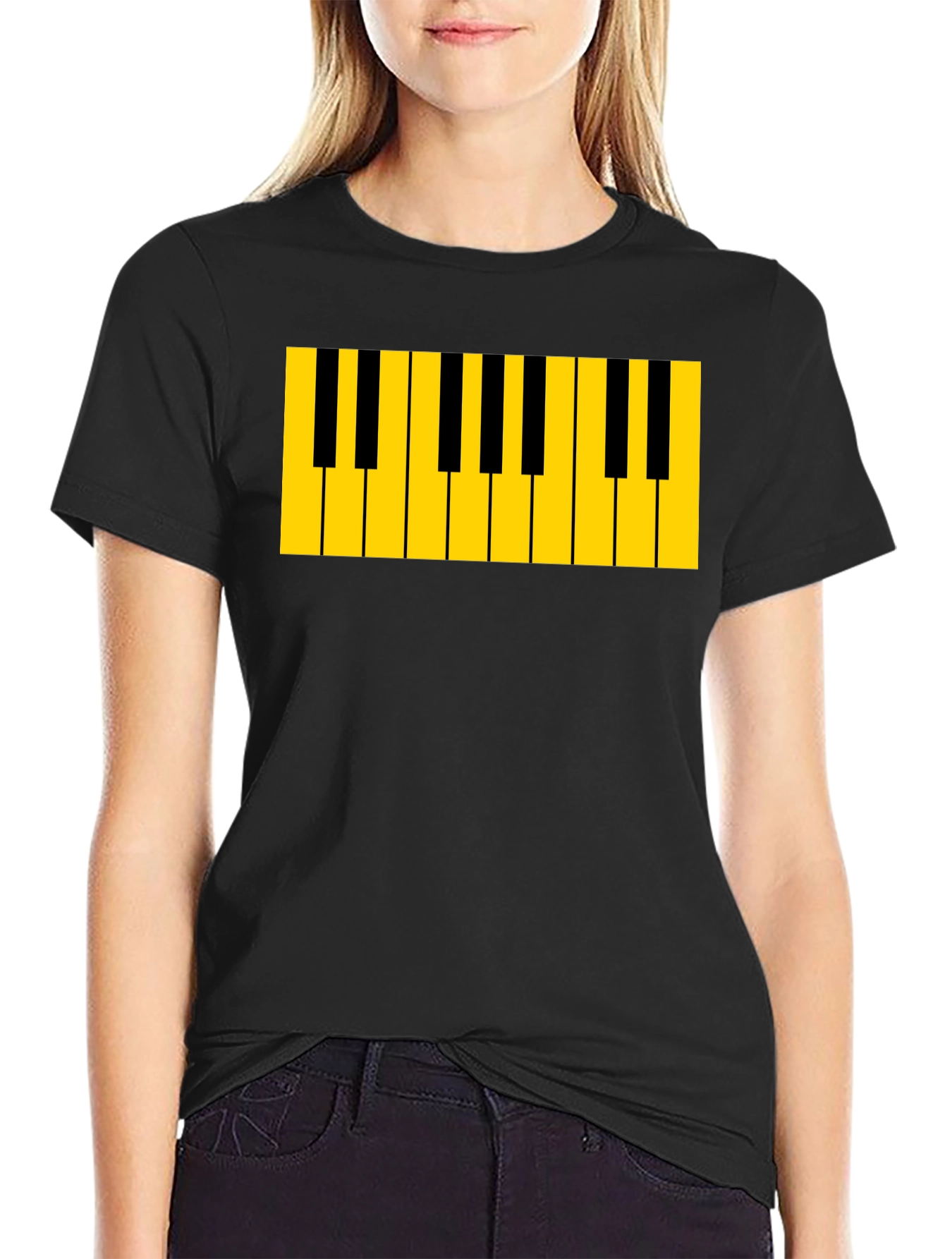 Piano Keys Graphic Tee - Musicians Black T-Shirt