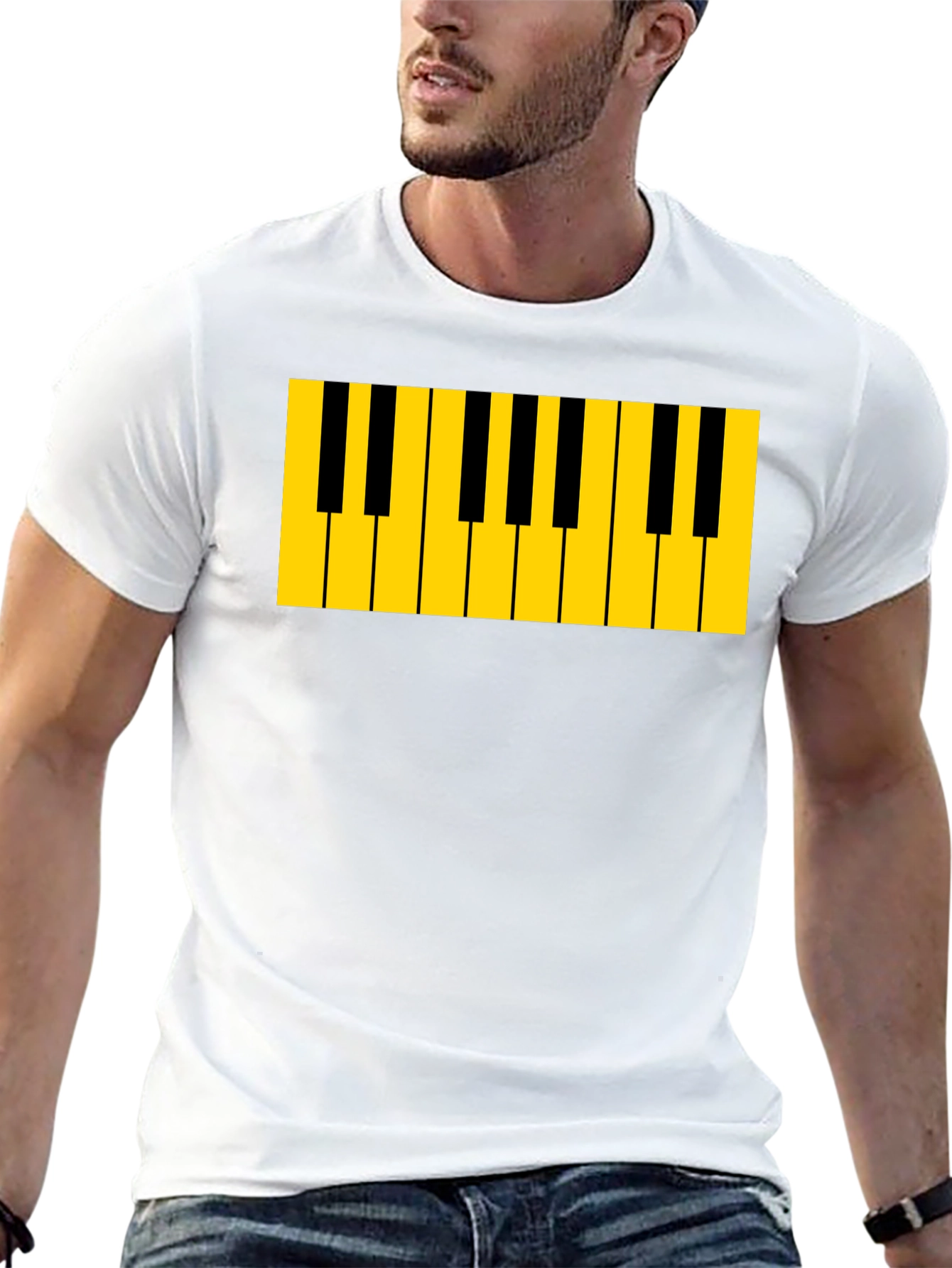 Piano Keys Graphic Tee - Musicians Black T-Shirt