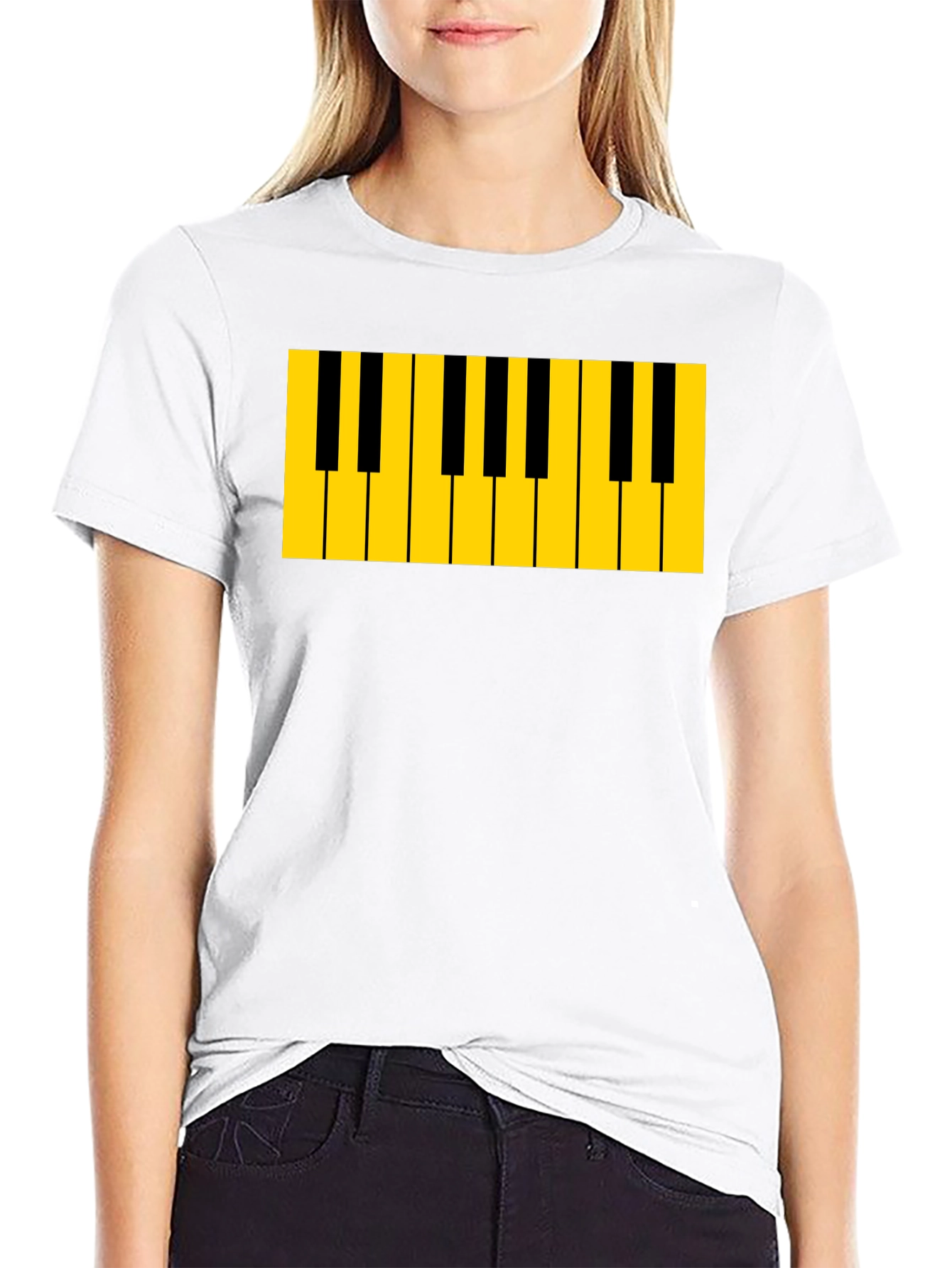 Piano Keys Graphic Tee - Musicians Black T-Shirt