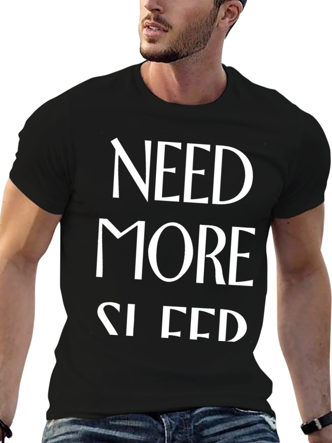 Need More Sleep Black Graphic T-Shirt