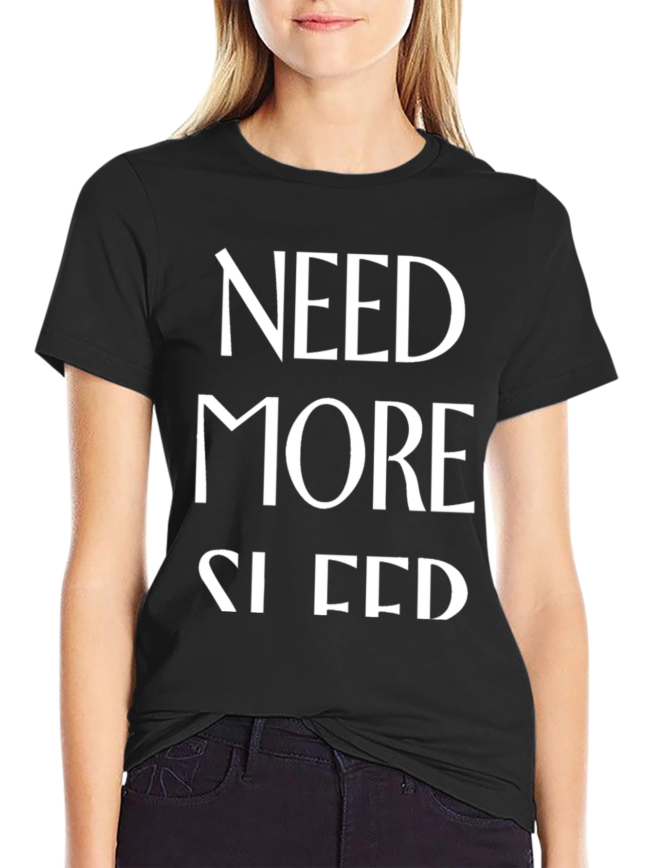 Need More Sleep Black Graphic T-Shirt