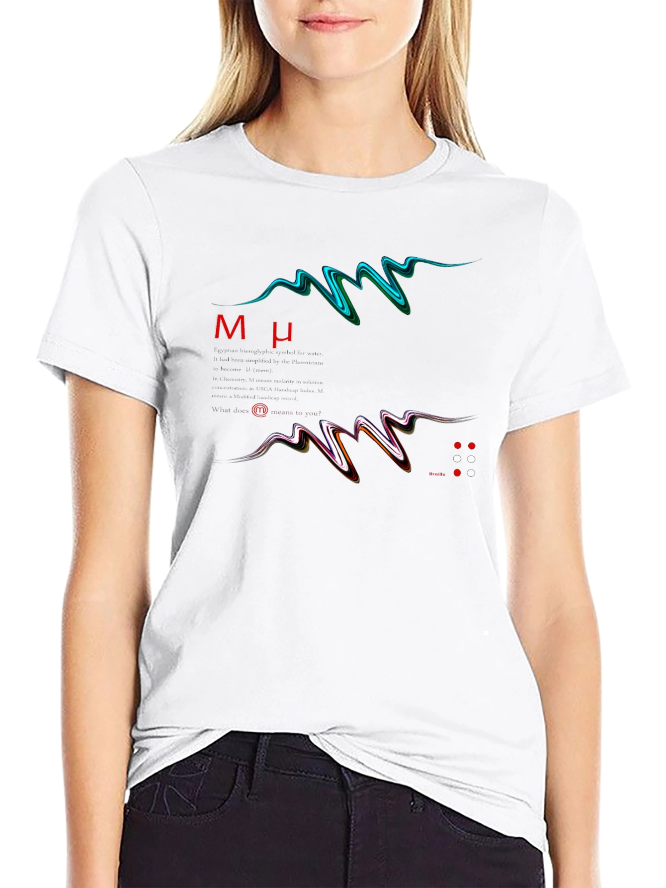Abstract Graphic Print Black Tee